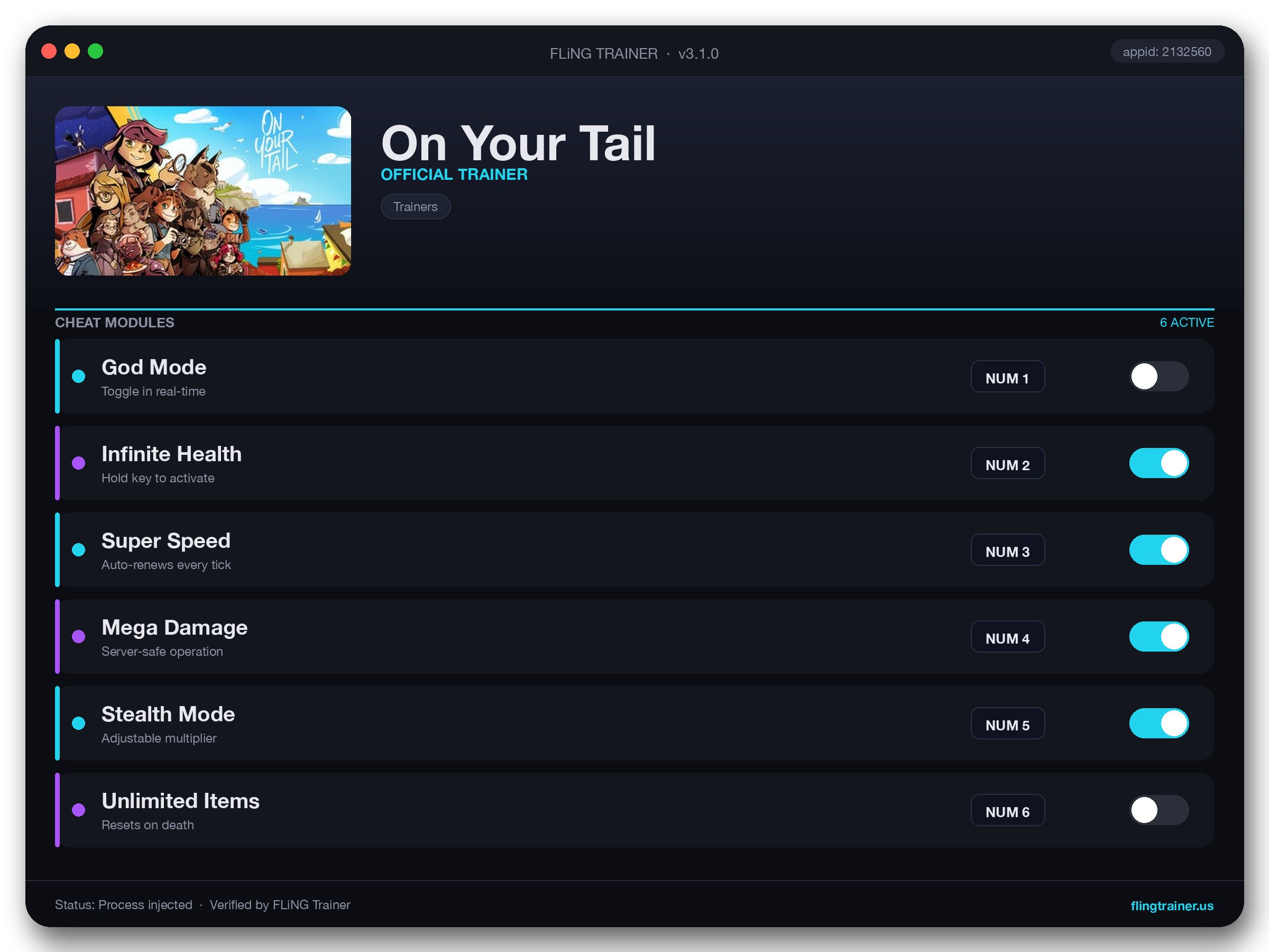On Your Tail Trainer interface