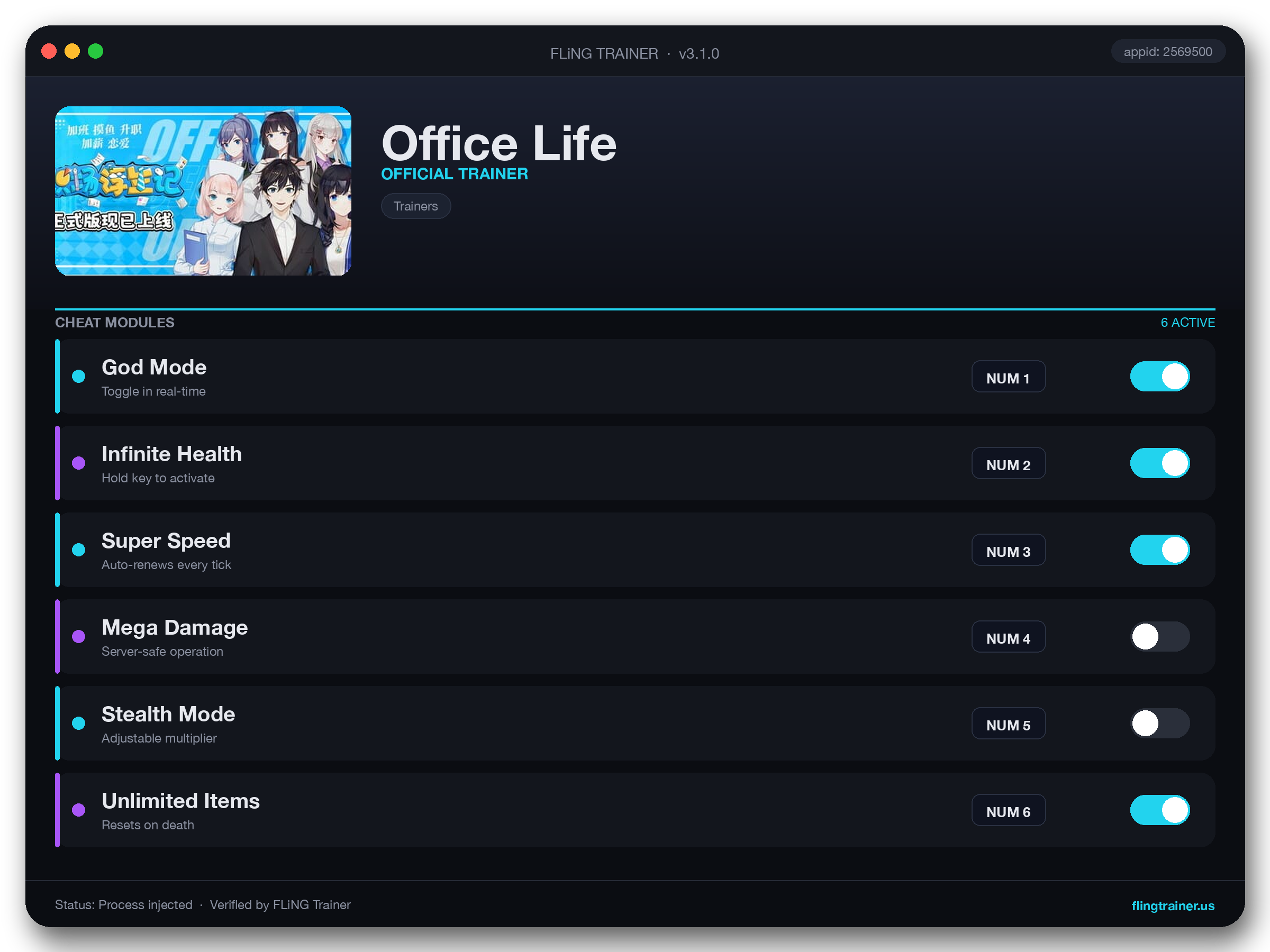 Office Life Trainer interface