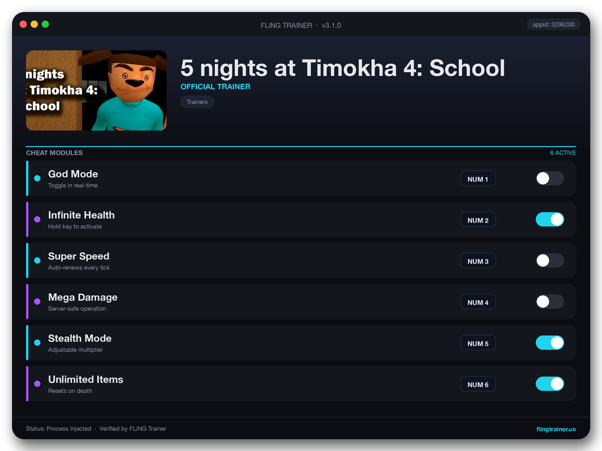 5 nights at Timokha 4: School Trainer interface
