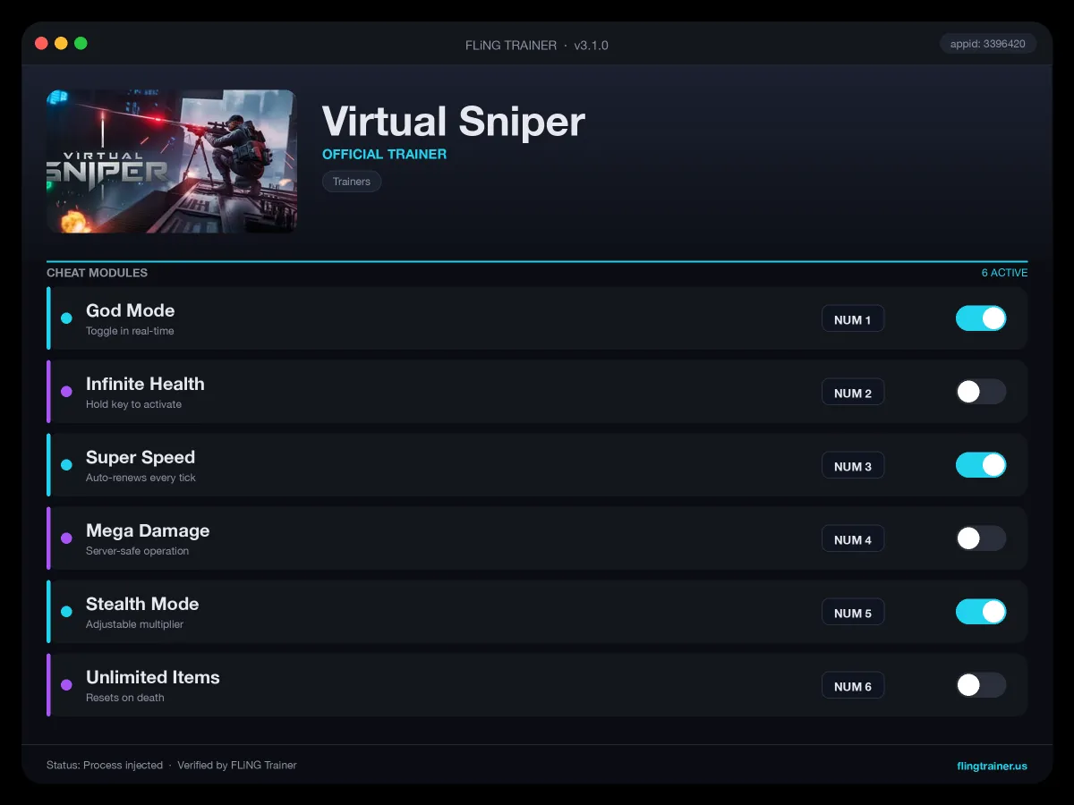 Virtual Sniper Trainer interface