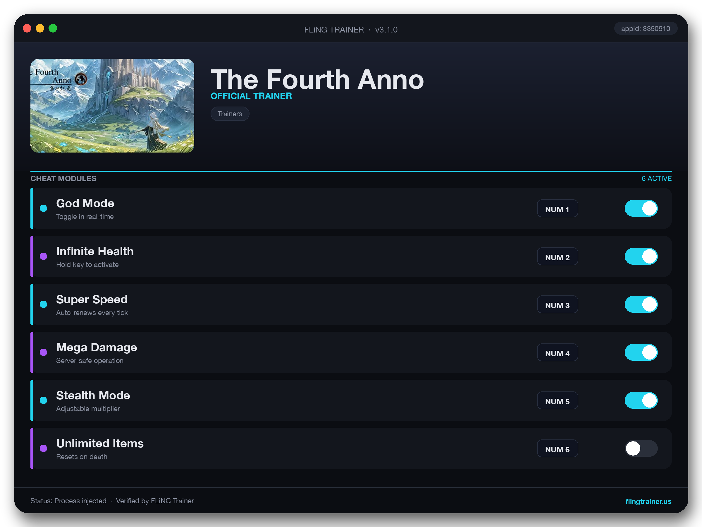 The Fourth Anno Trainer interface