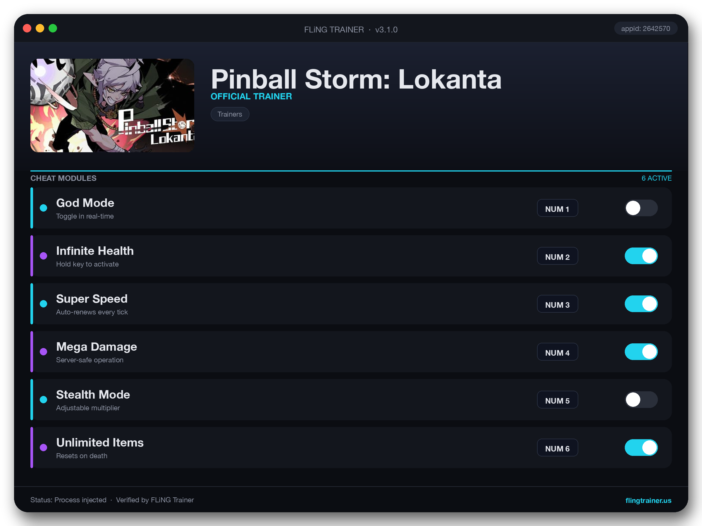 Pinball Storm: Lokanta Trainer interface