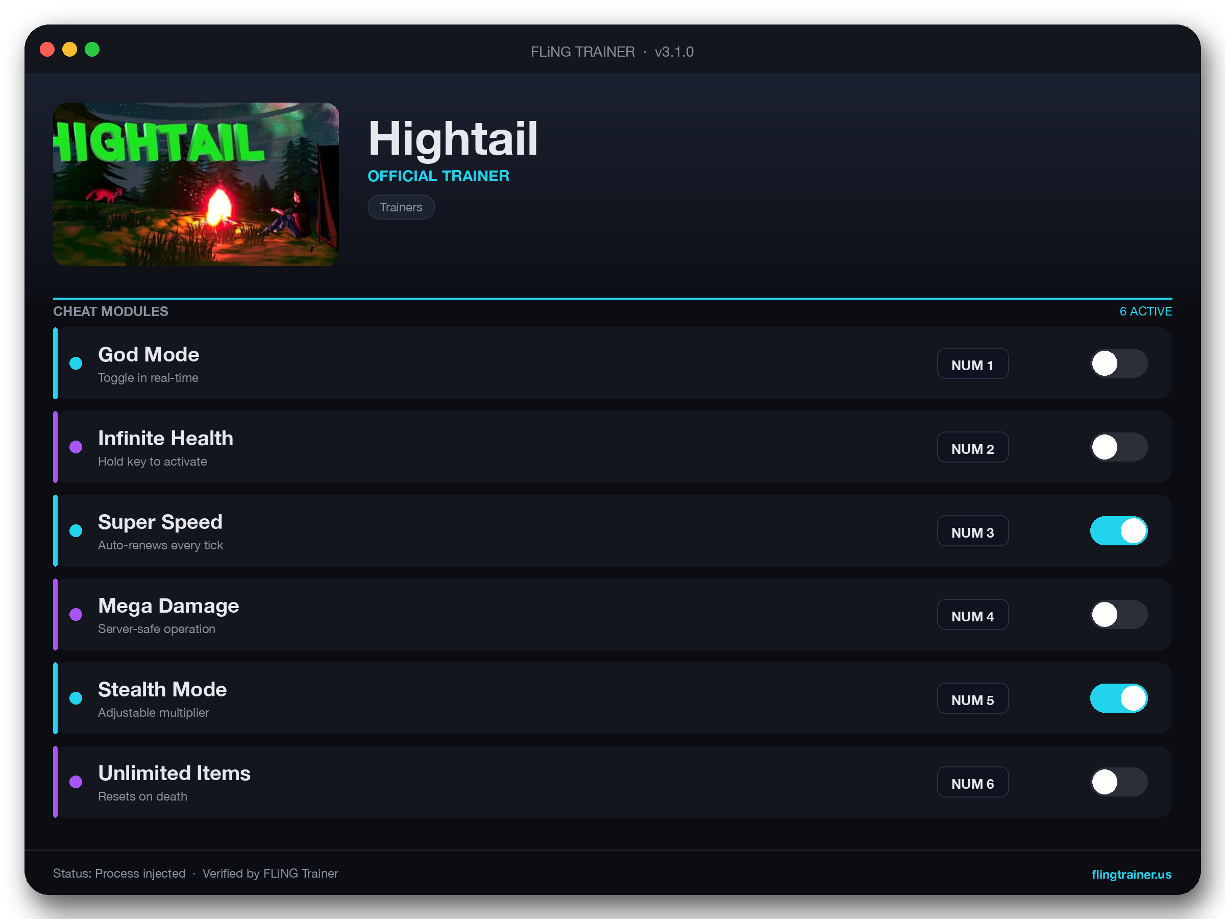 Hightail Trainer interface