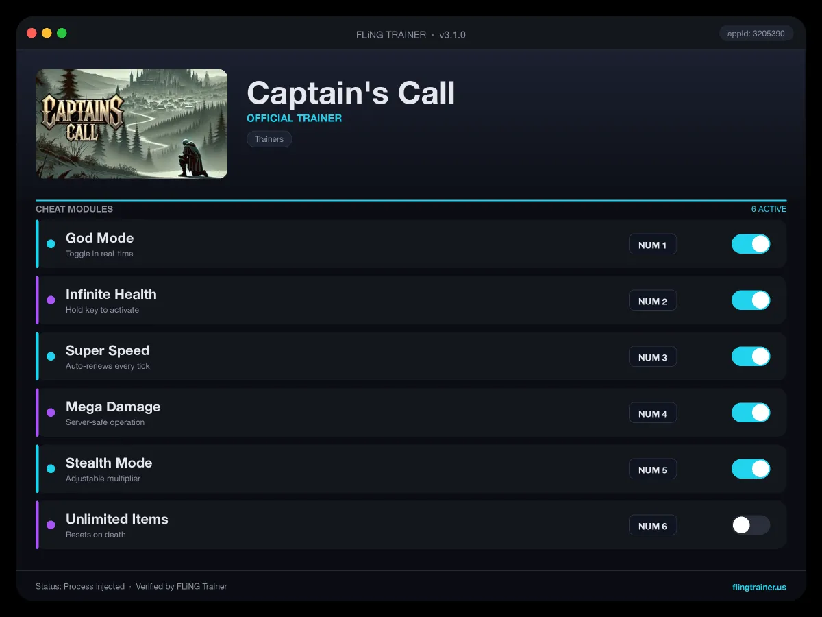 Captain's Call Trainer interface