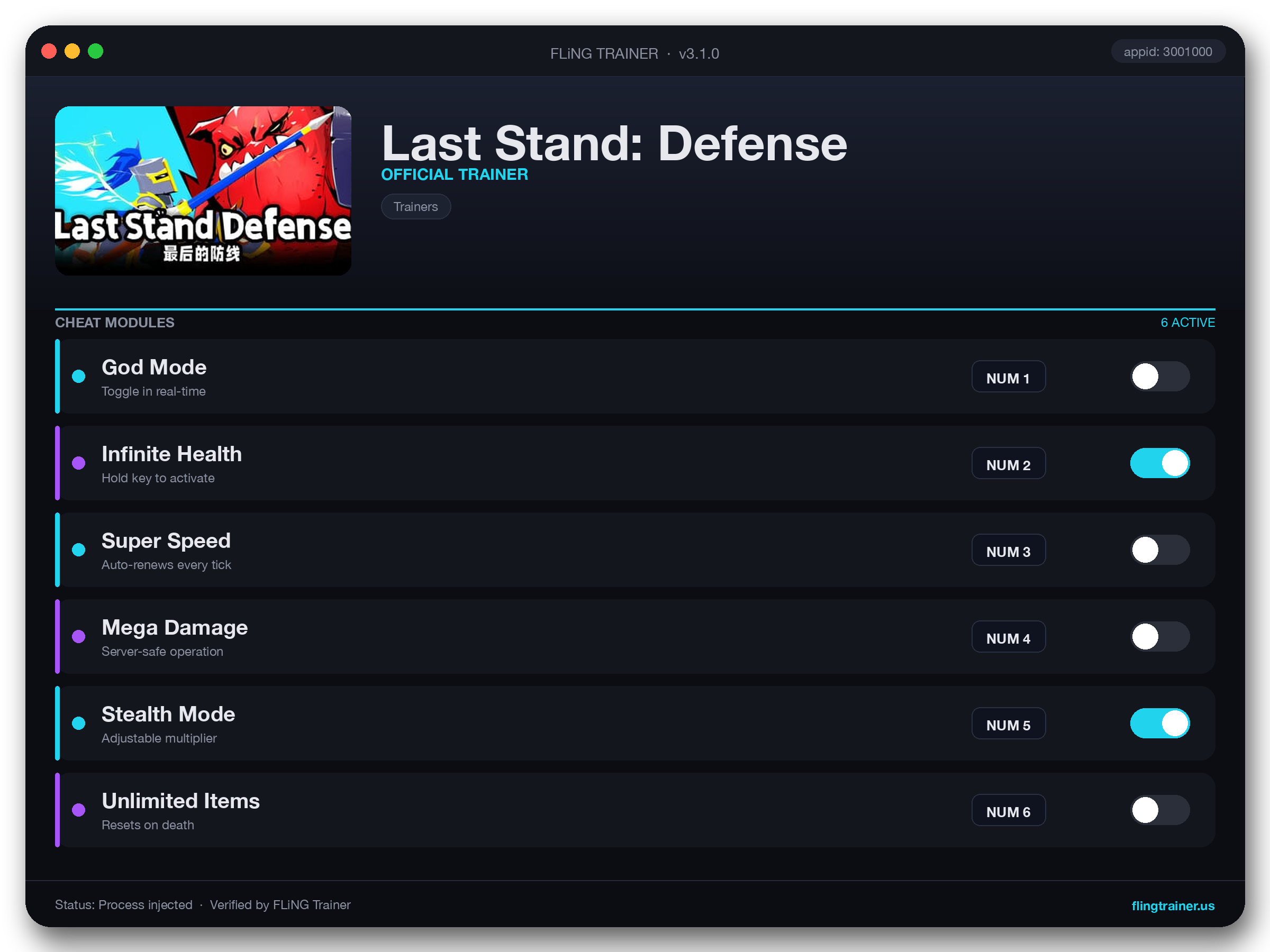Last Stand: Defense Trainer interface