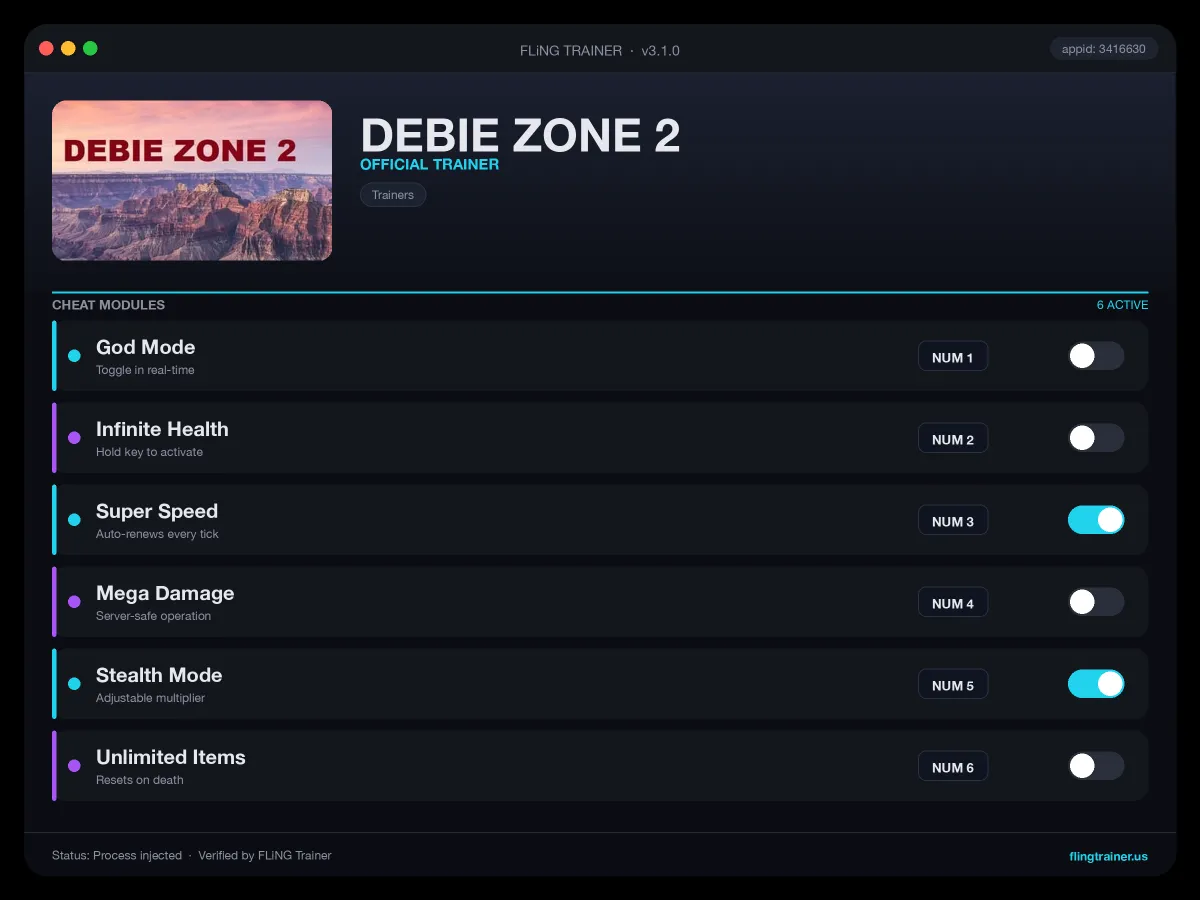 DEBIE ZONE 2 Trainer interface