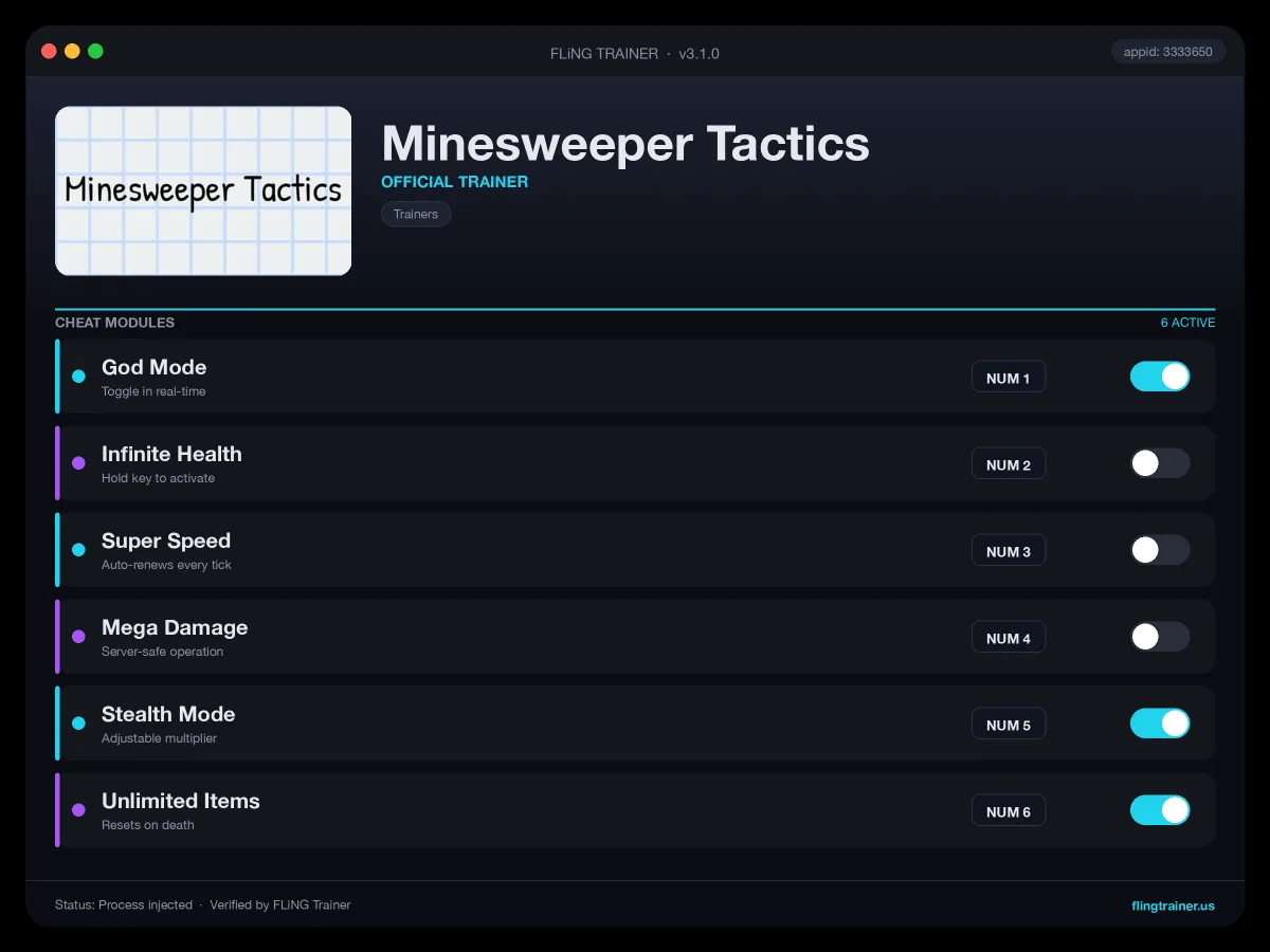 Minesweeper Tactics Trainer interface