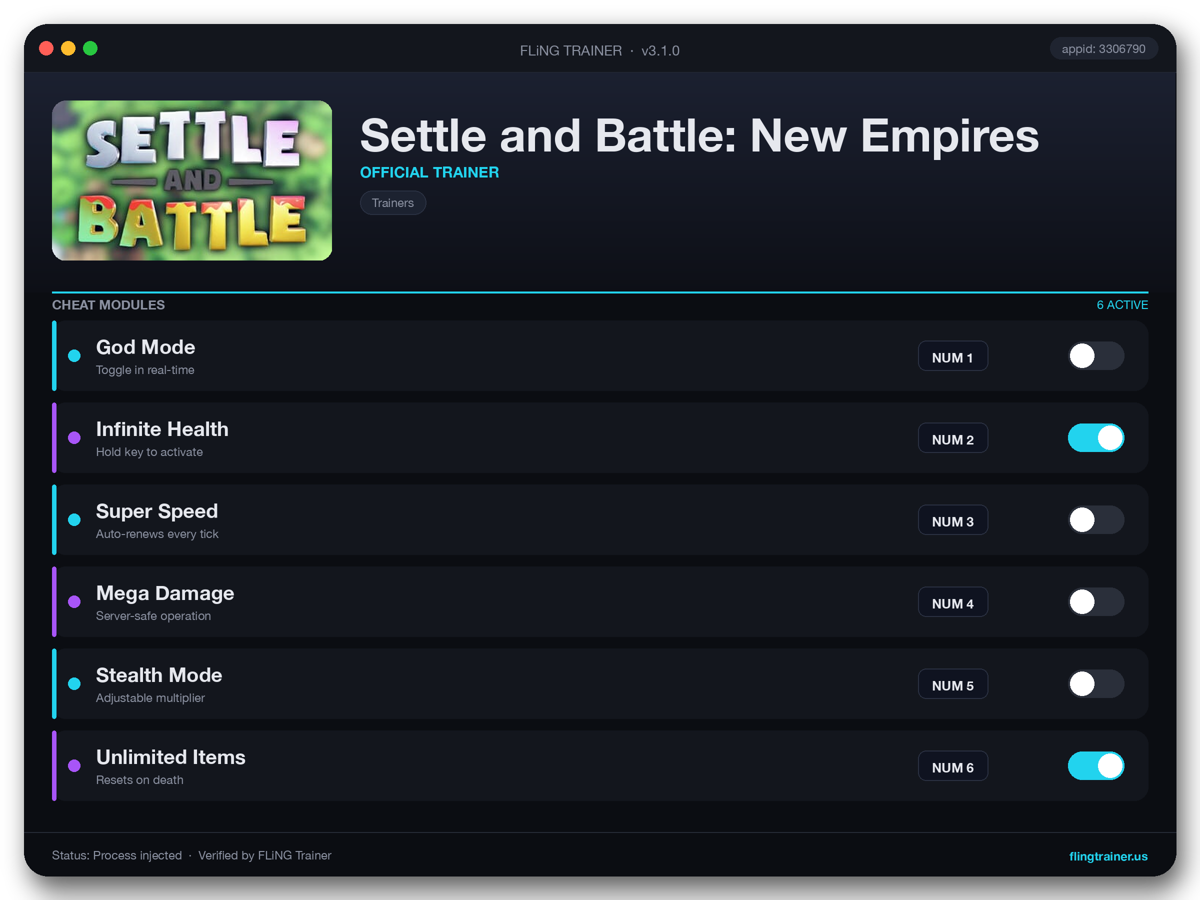 Settle and Battle: New Empires Trainer interface