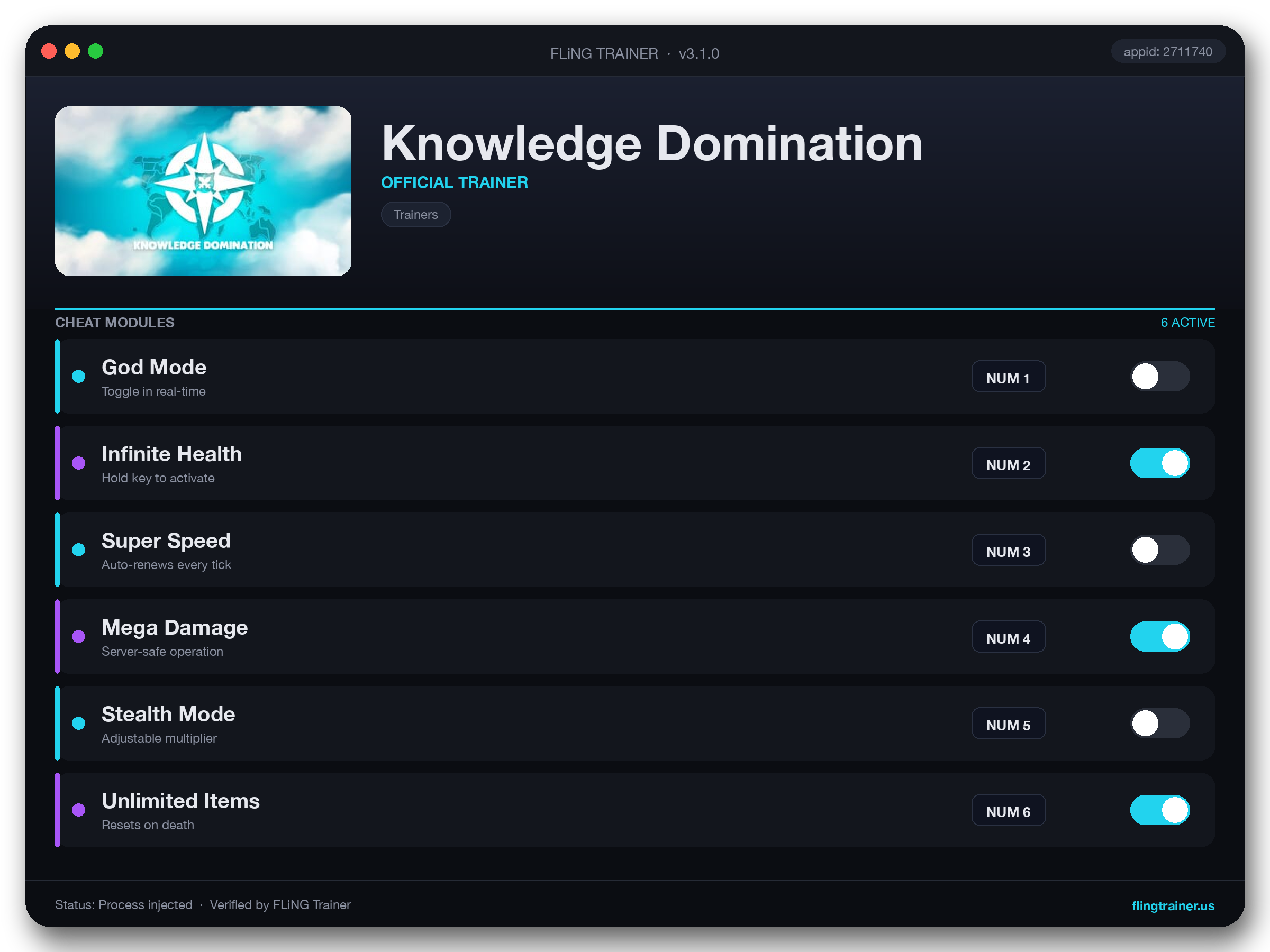 Knowledge Domination Trainer interface