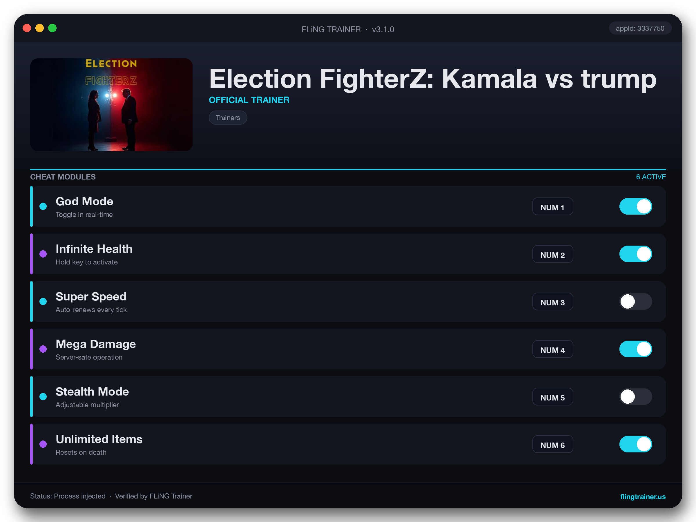 Election FighterZ: Kamala vs trump Trainer interface