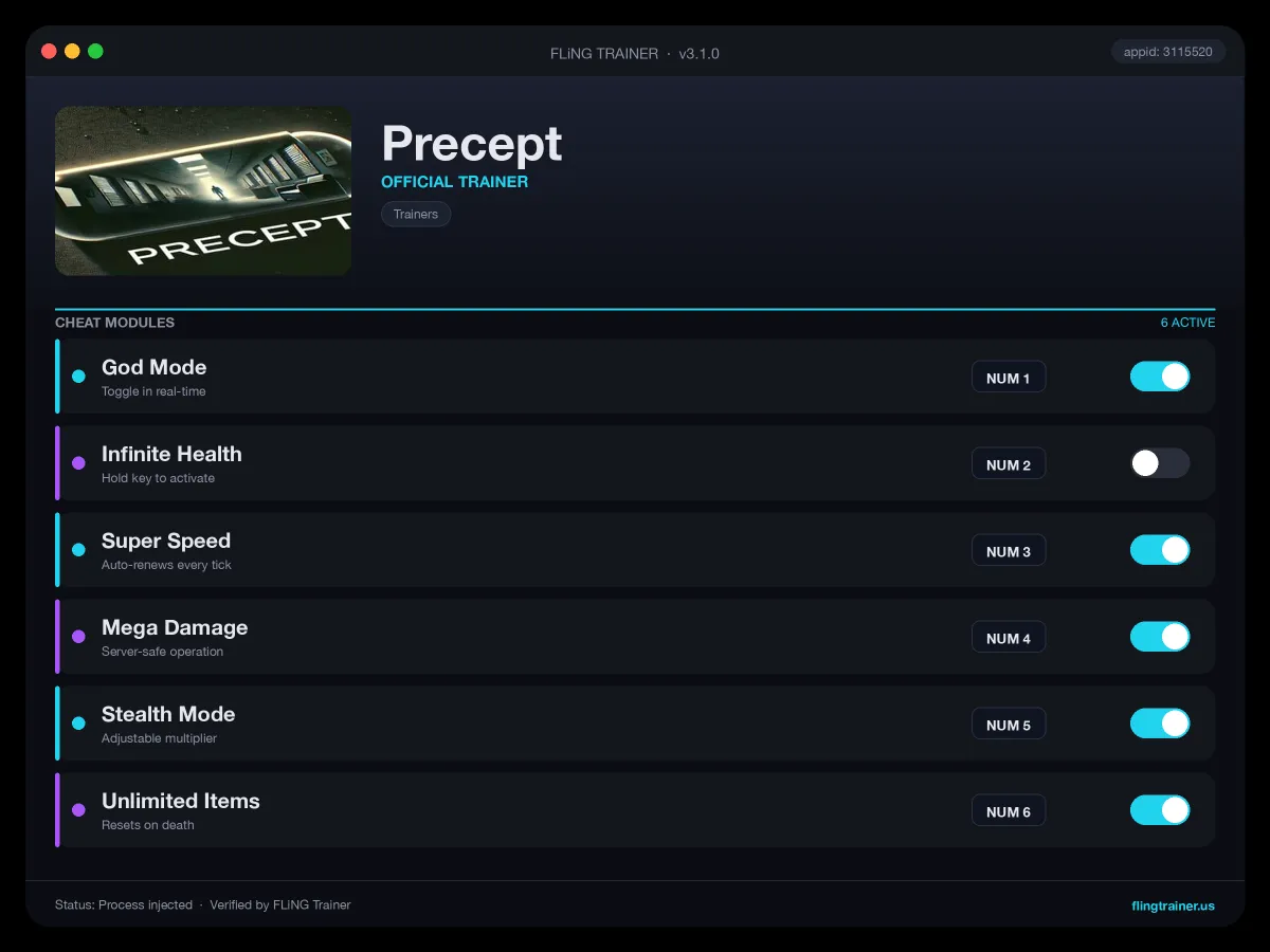 Precept Trainer interface