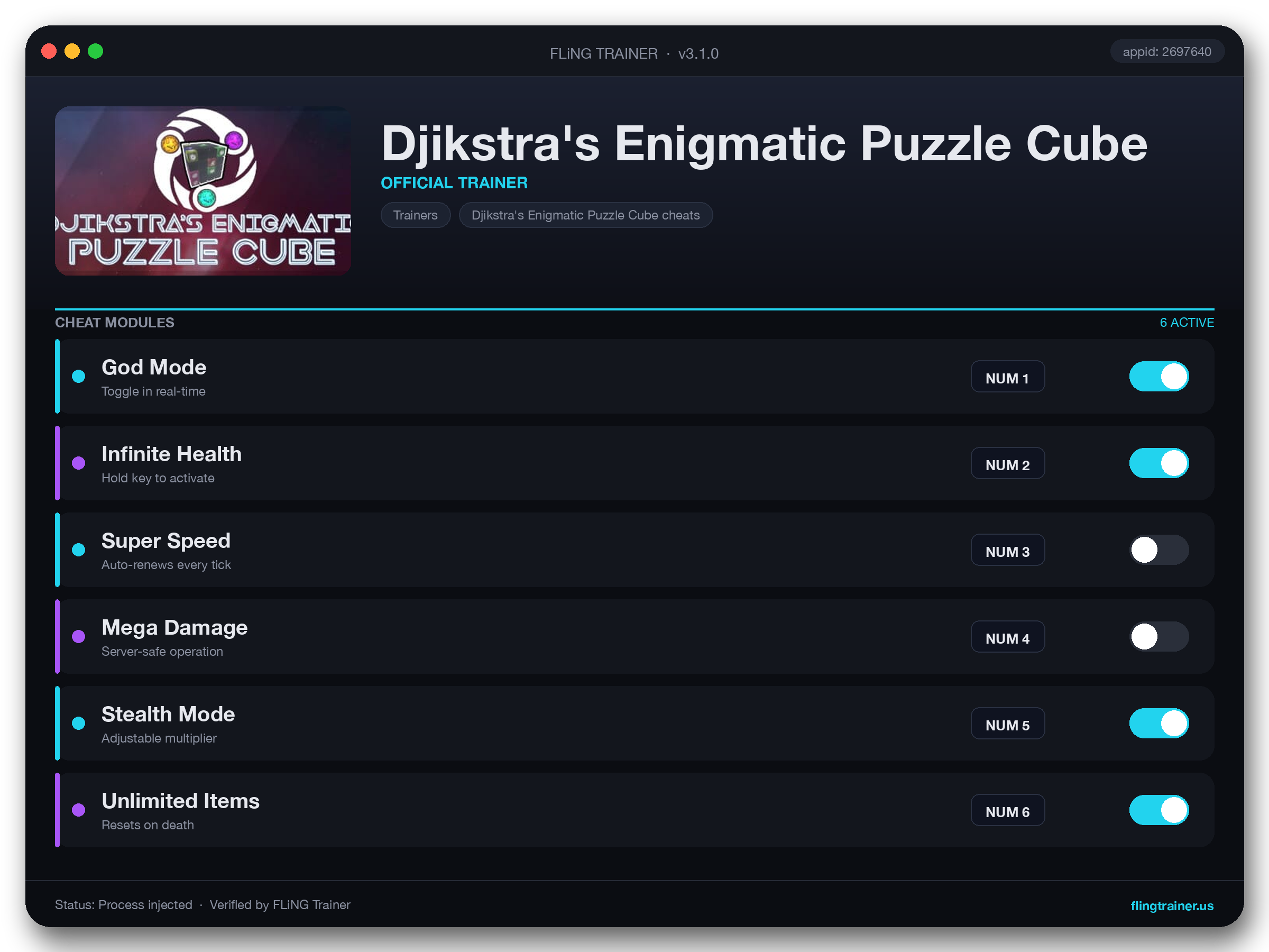 Djikstra's Enigmatic Puzzle Cube Trainer interface