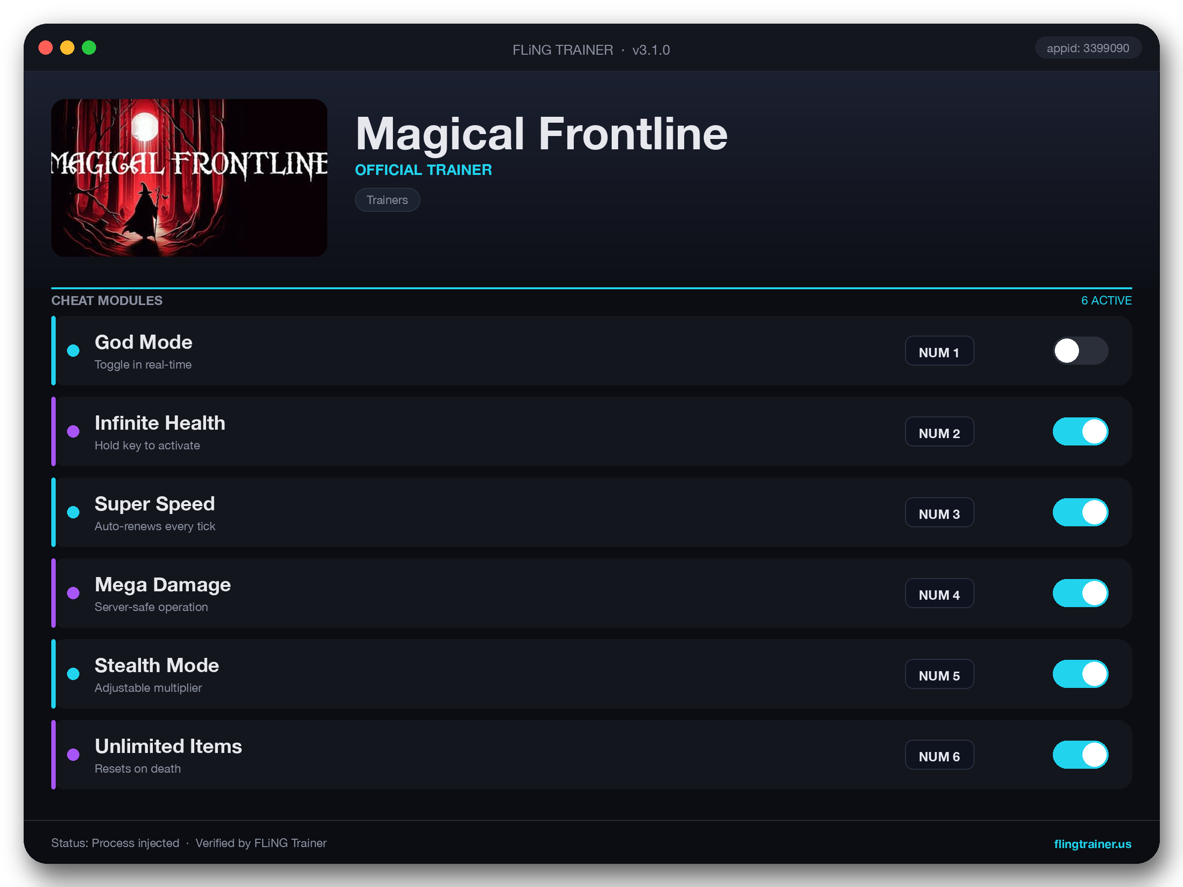 Magical Frontline Trainer interface
