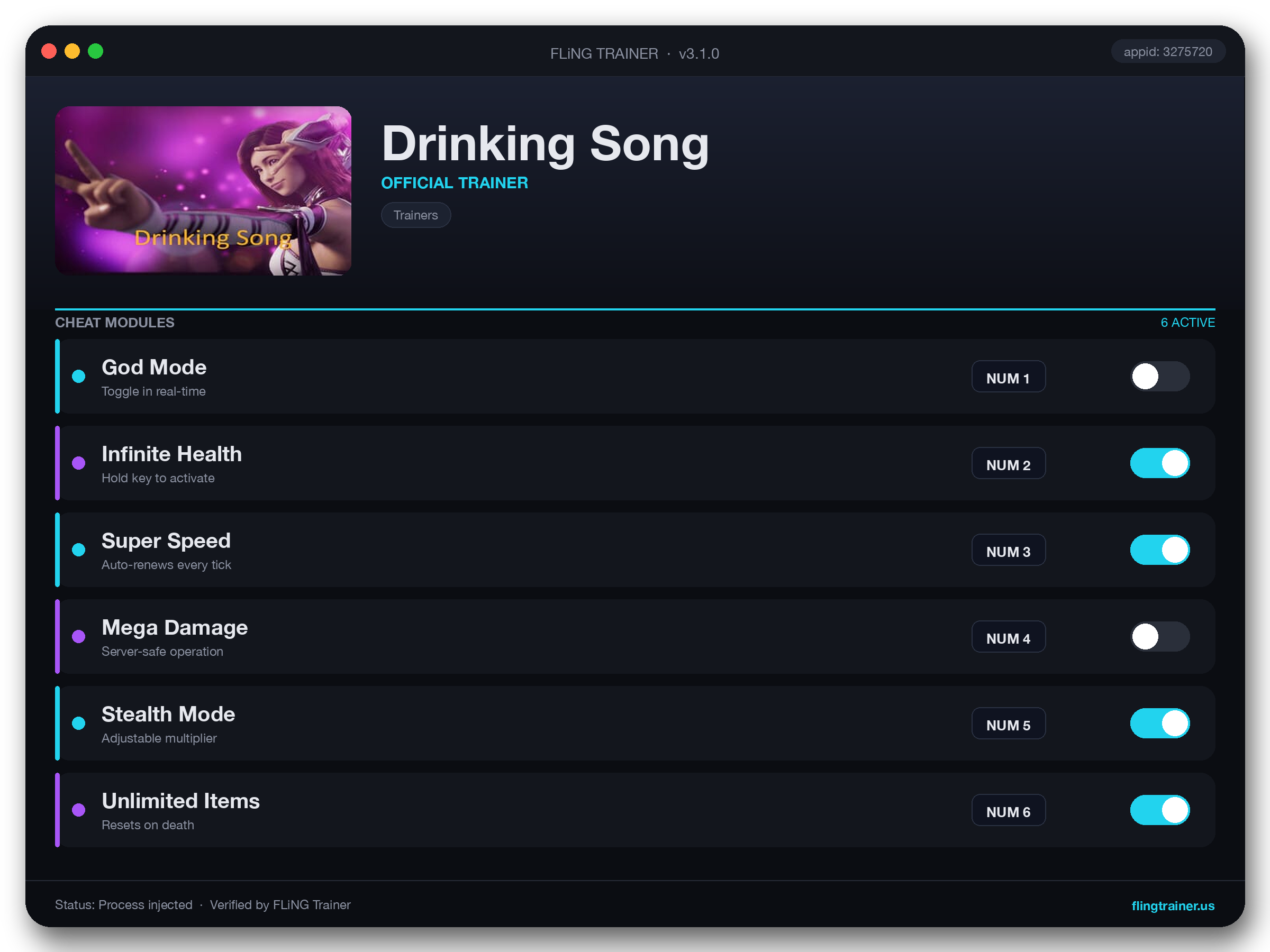 Drinking Song Trainer interface