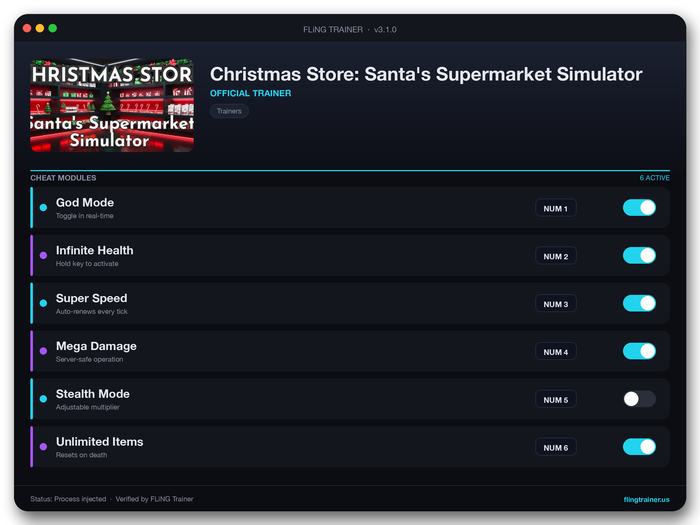 Christmas Store: Santa's Supermarket Simulator Trainer interface