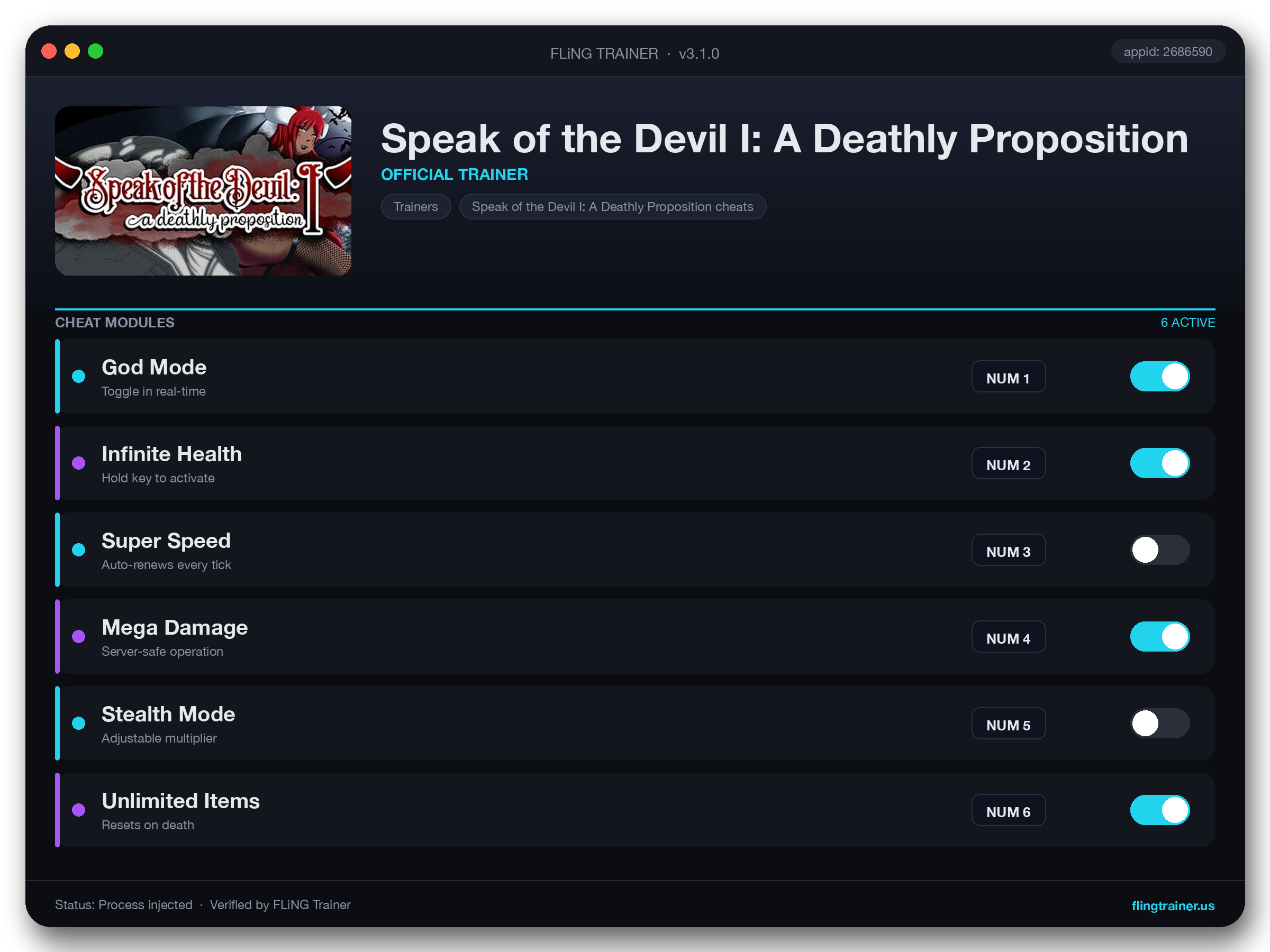 Speak of the Devil I: A Deathly Proposition Trainer interface