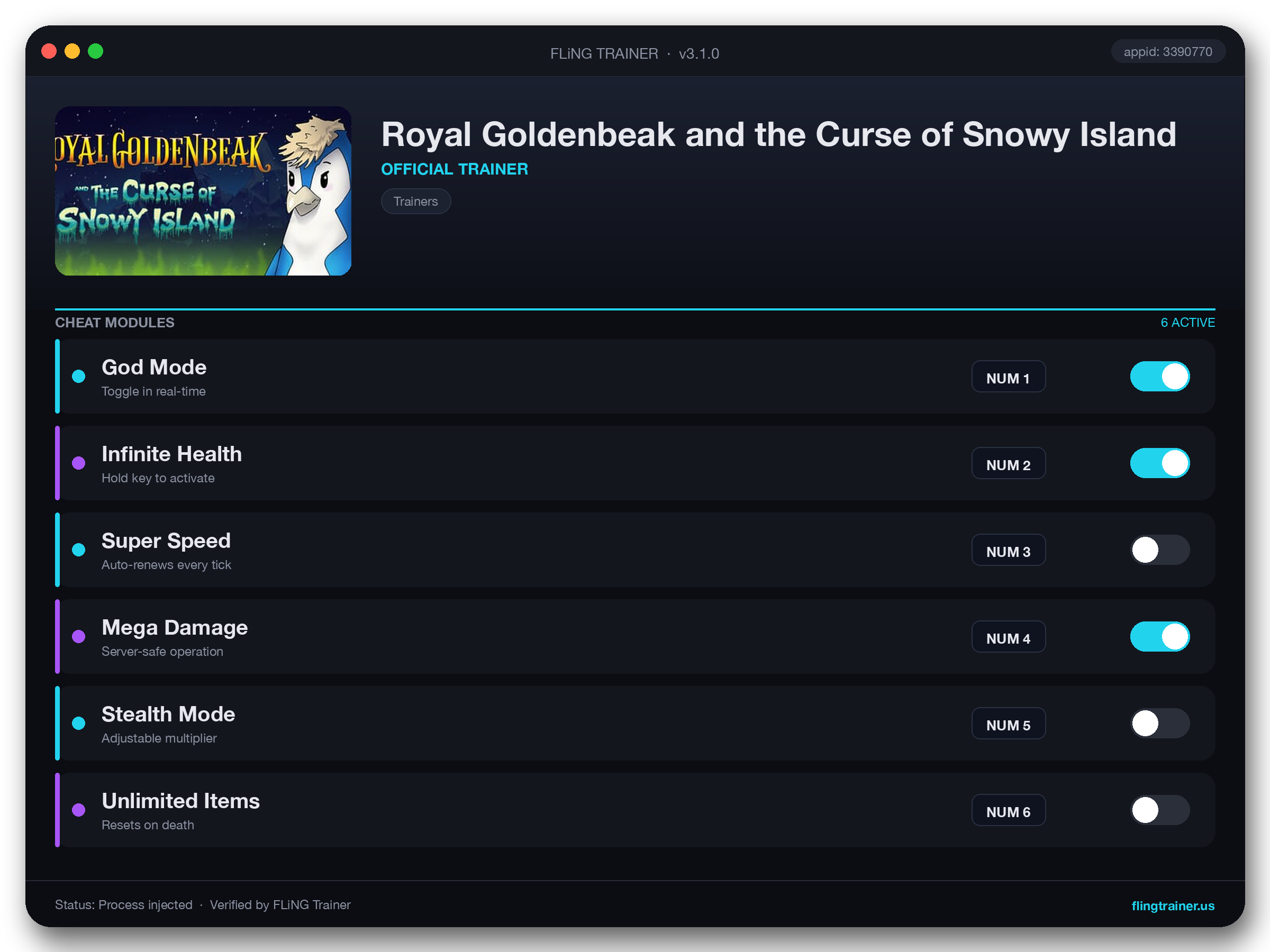 Royal Goldenbeak and the Curse of Snowy Island Trainer interface