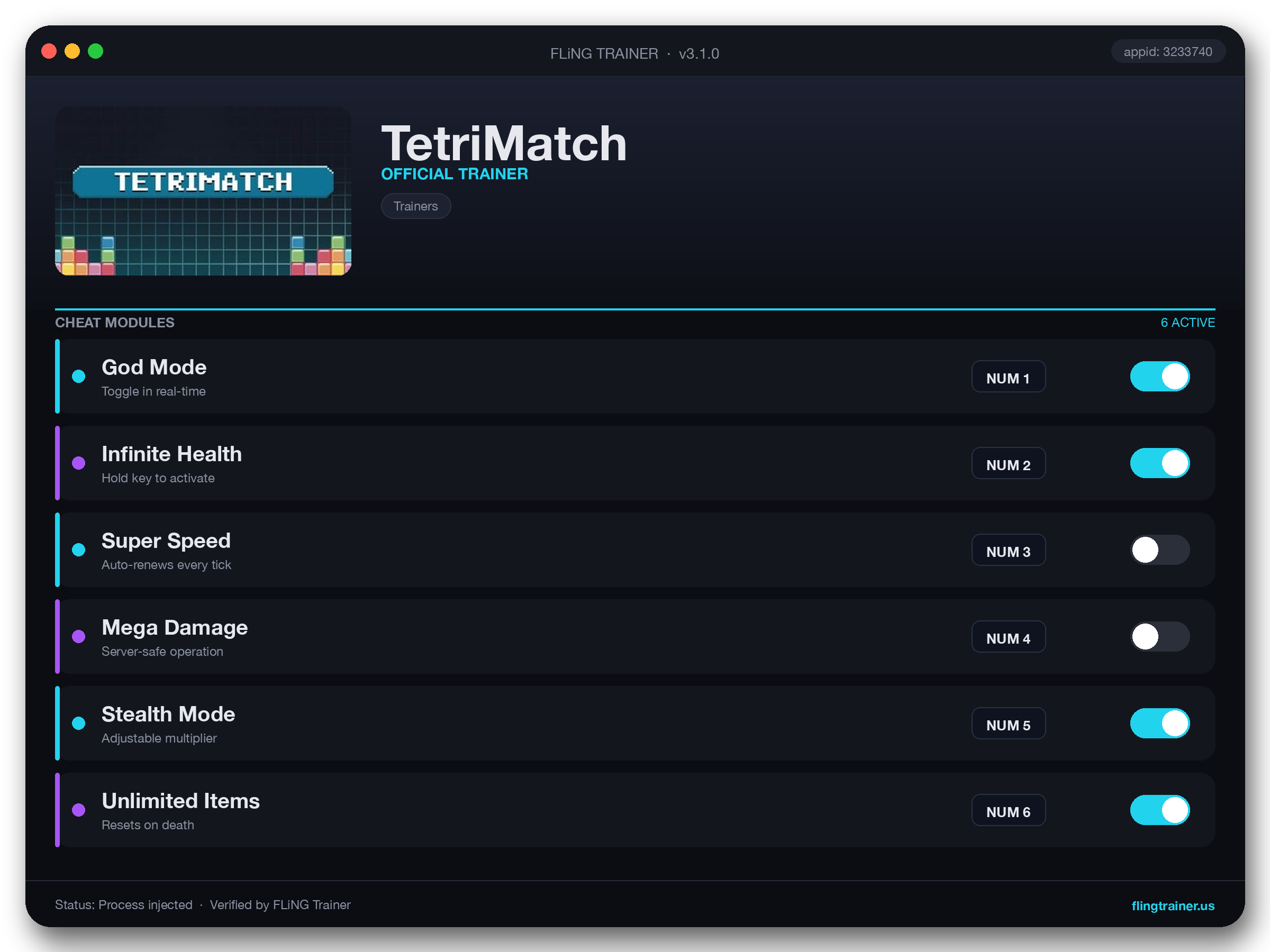 TetriMatch Trainer interface