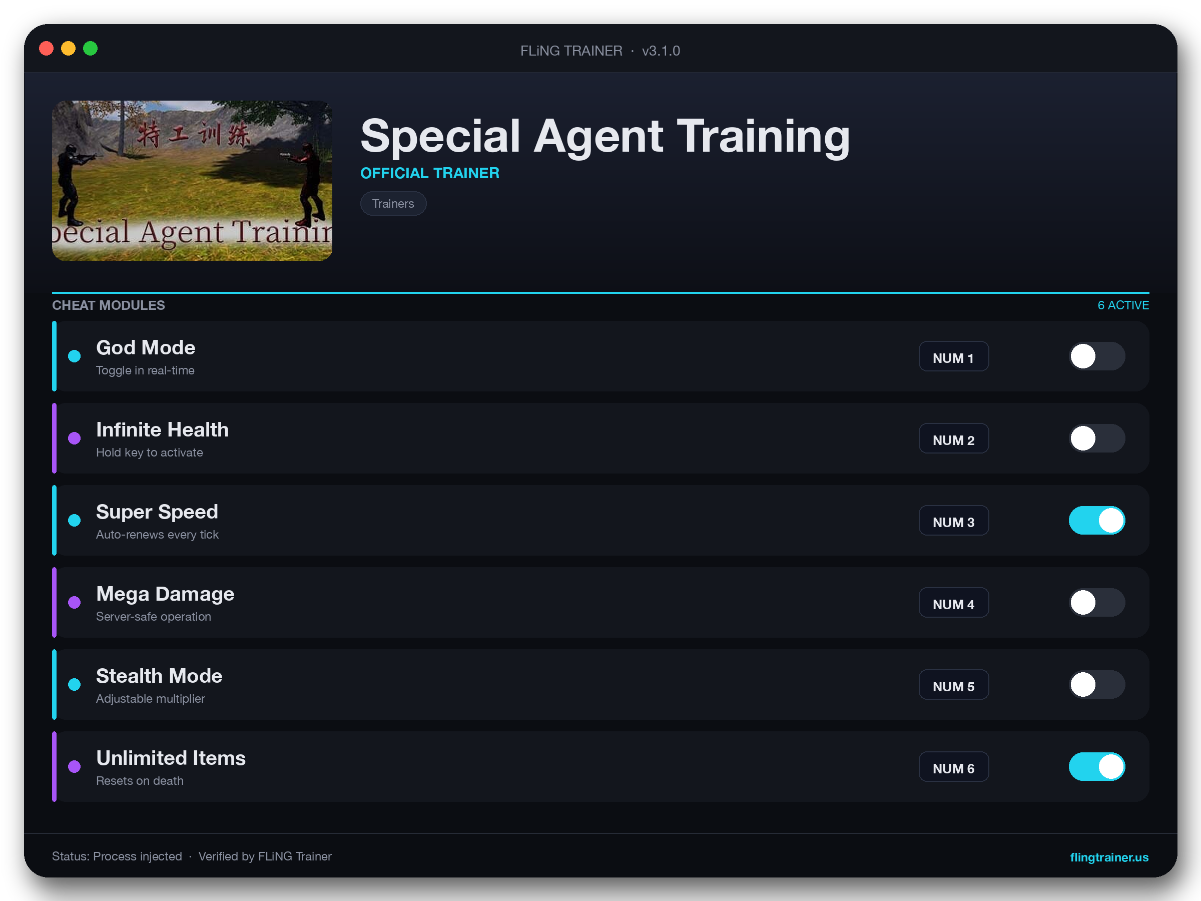 Special Agent Training Trainer interface