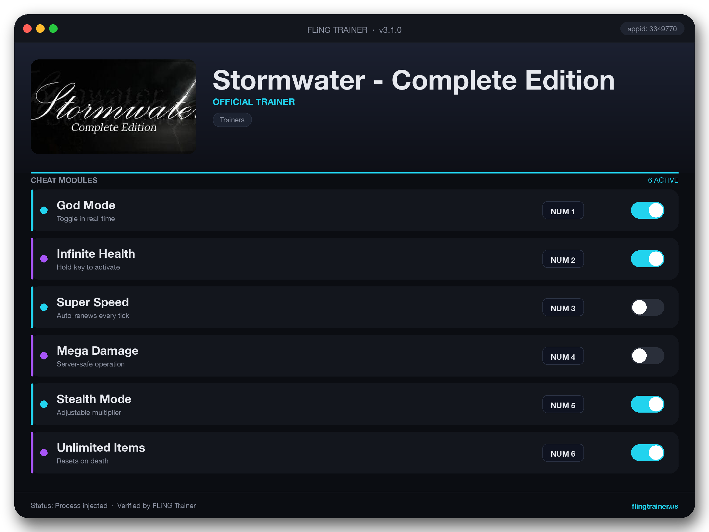 Stormwater - Complete Edition Trainer interface