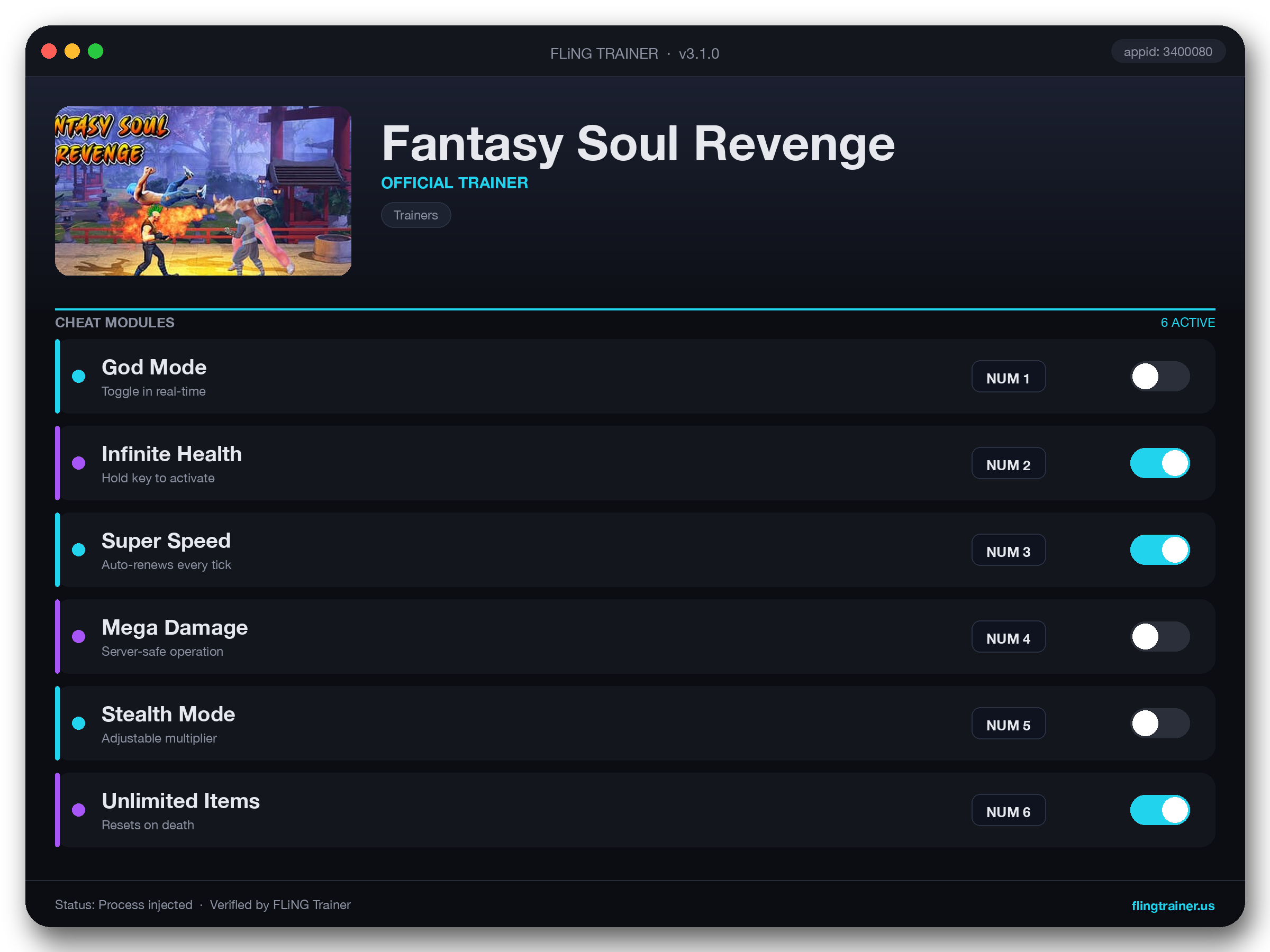 Fantasy Soul Revenge Trainer interface