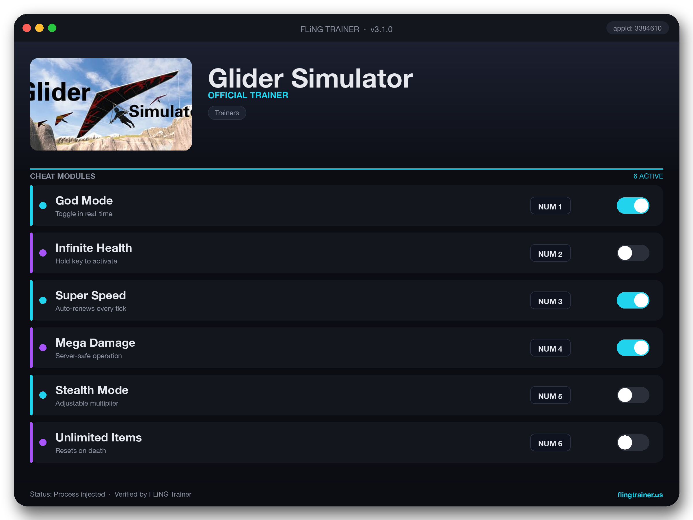 Glider Simulator Trainer interface