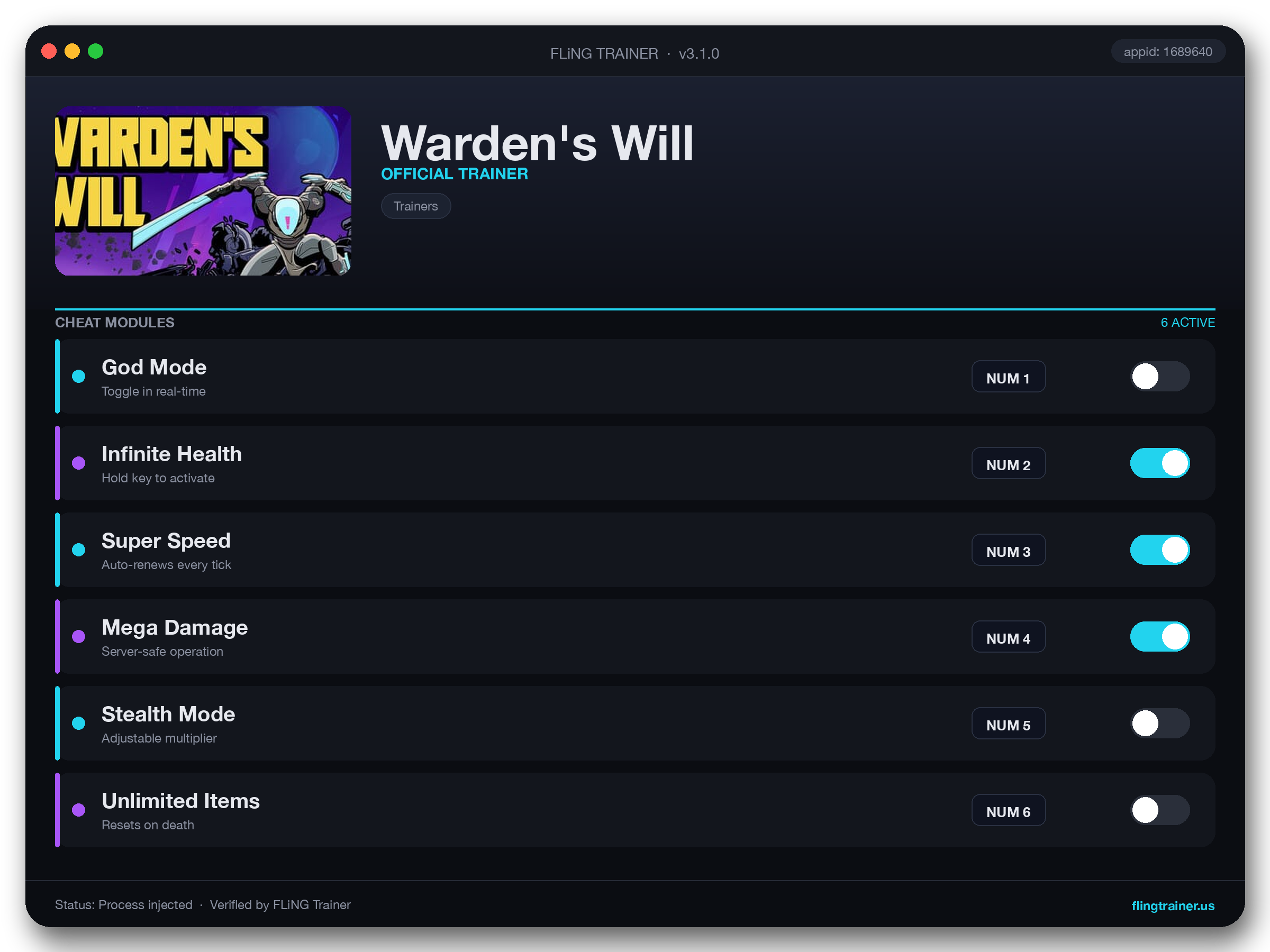Warden's Will Trainer interface