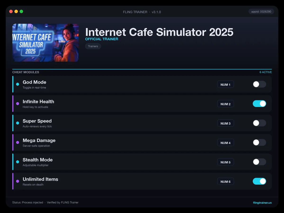 Internet Cafe Simulator 2025 Trainer interface