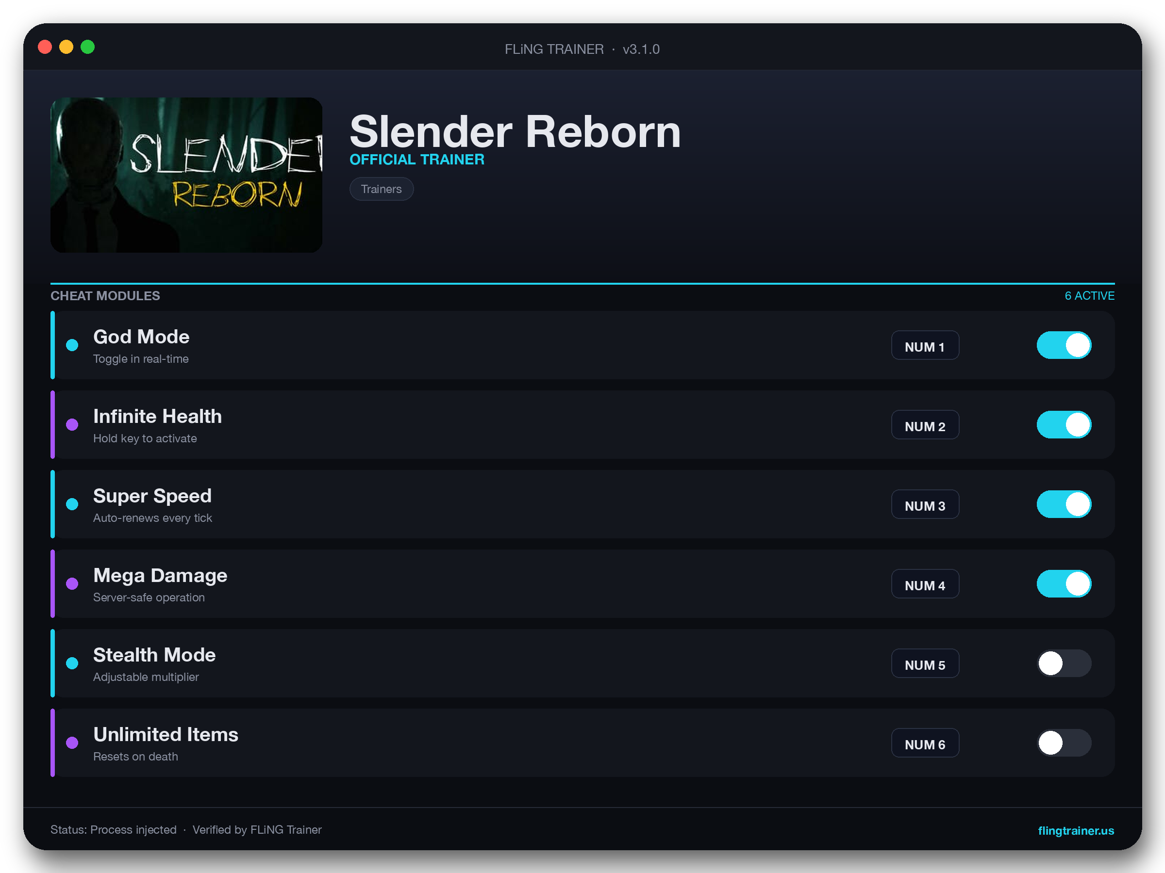 Slender Reborn Trainer interface