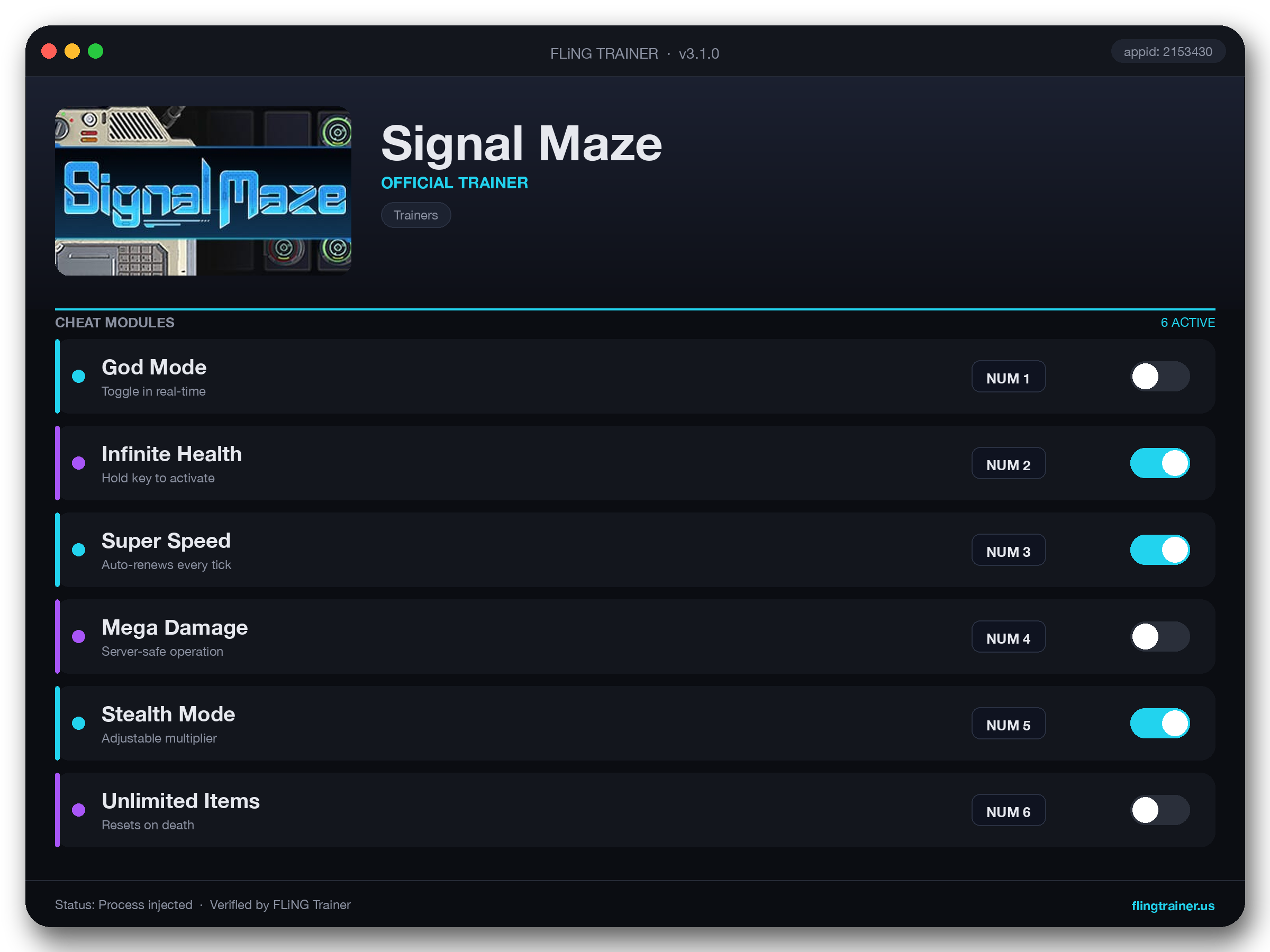 Signal Maze Trainer interface