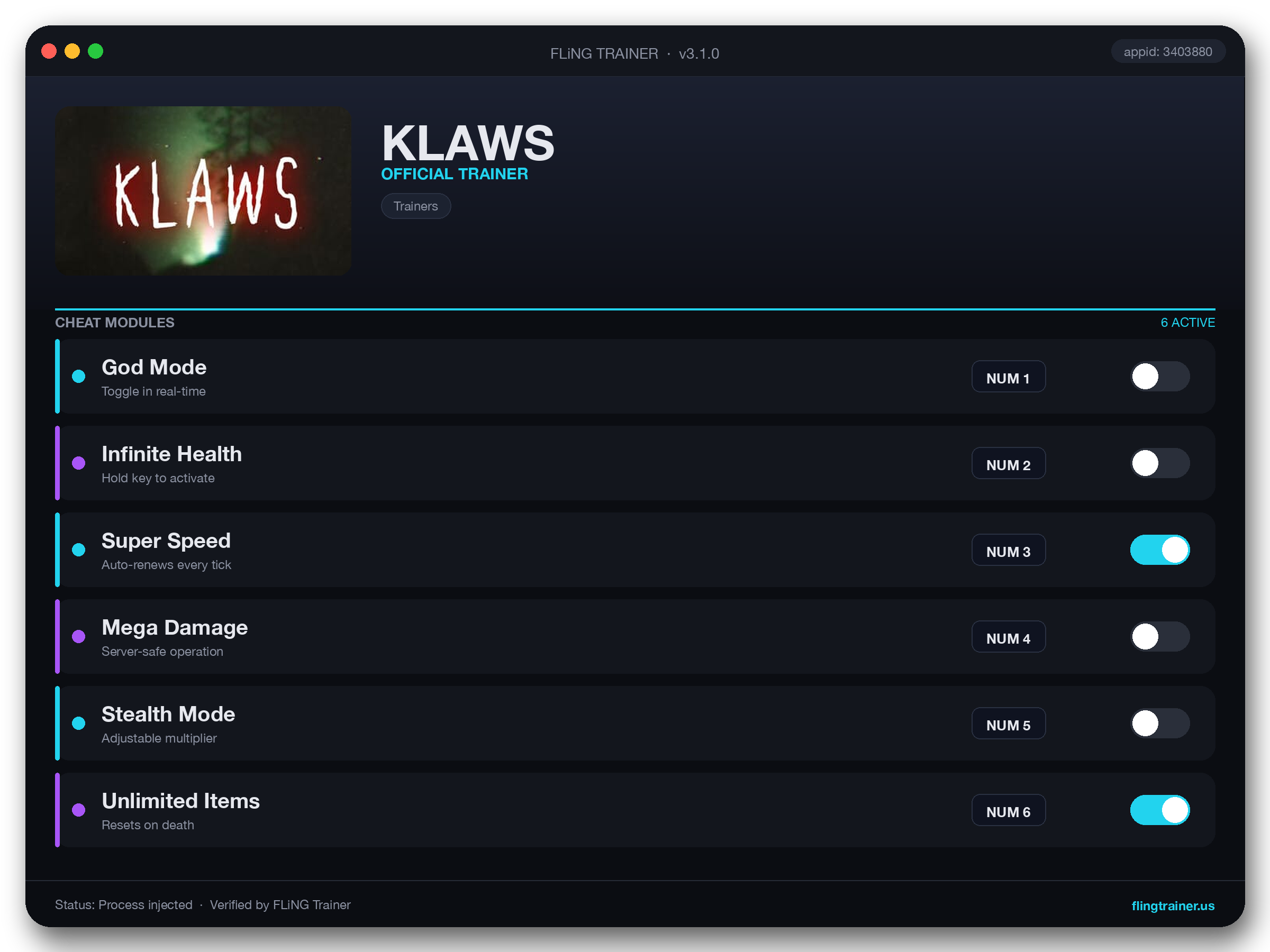KLAWS Trainer interface