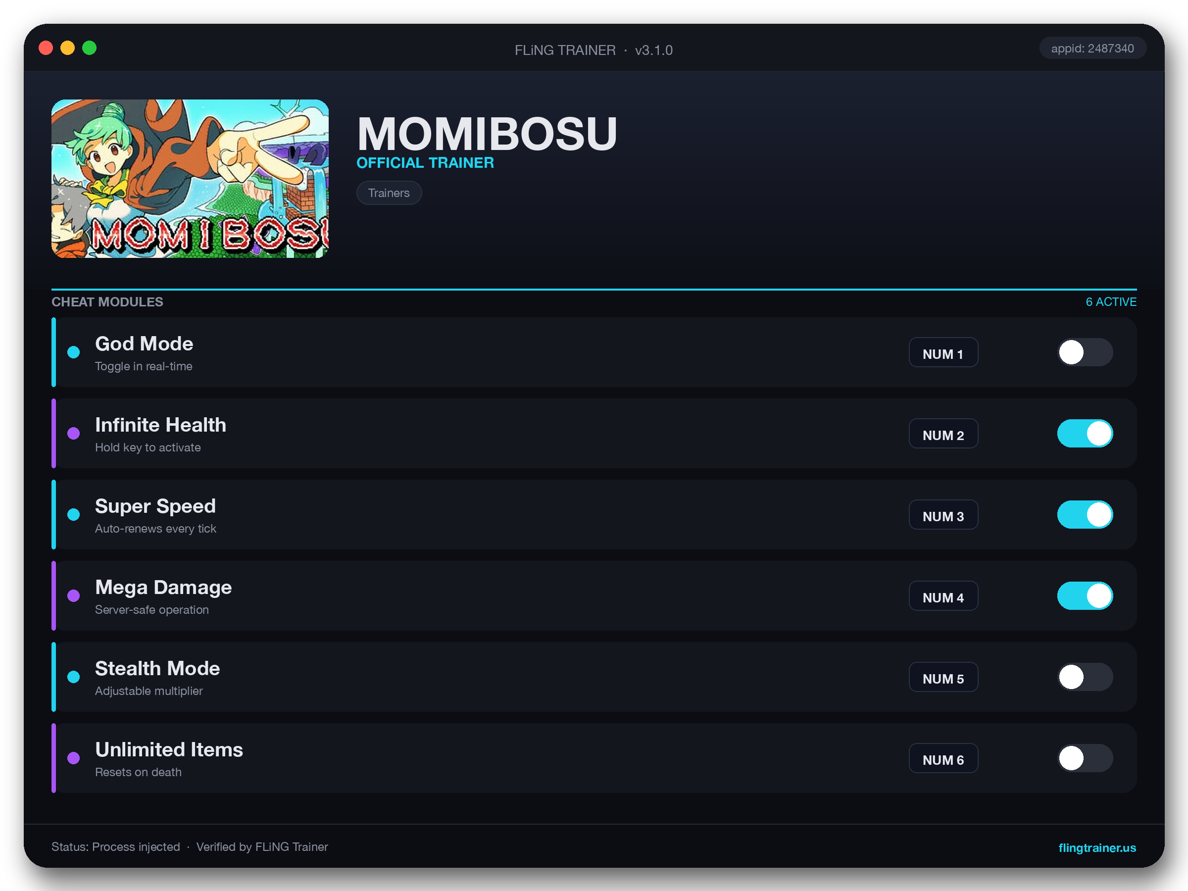 MOMIBOSU Trainer interface