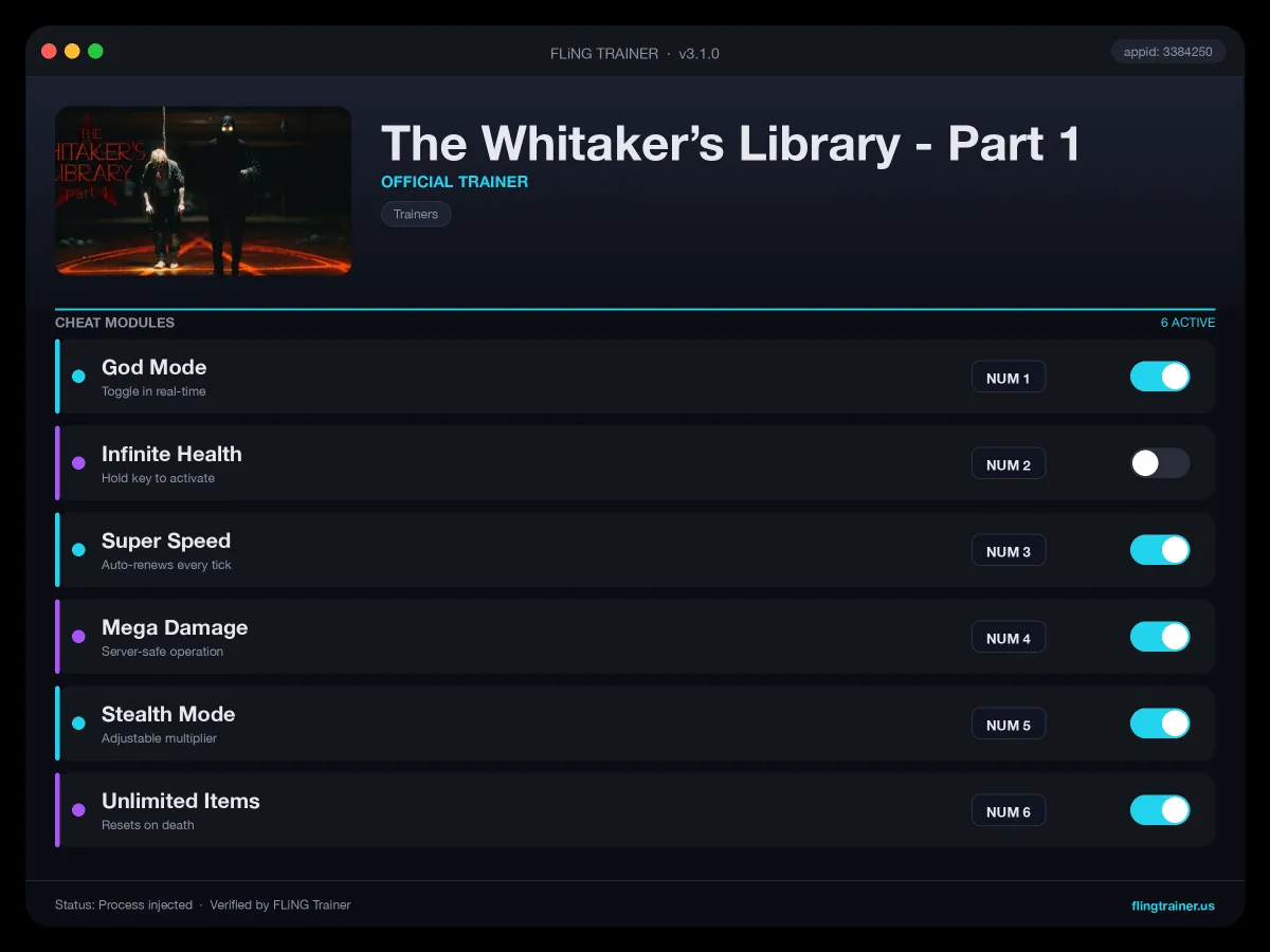 The Whitaker’s Library - Part 1 Trainer interface