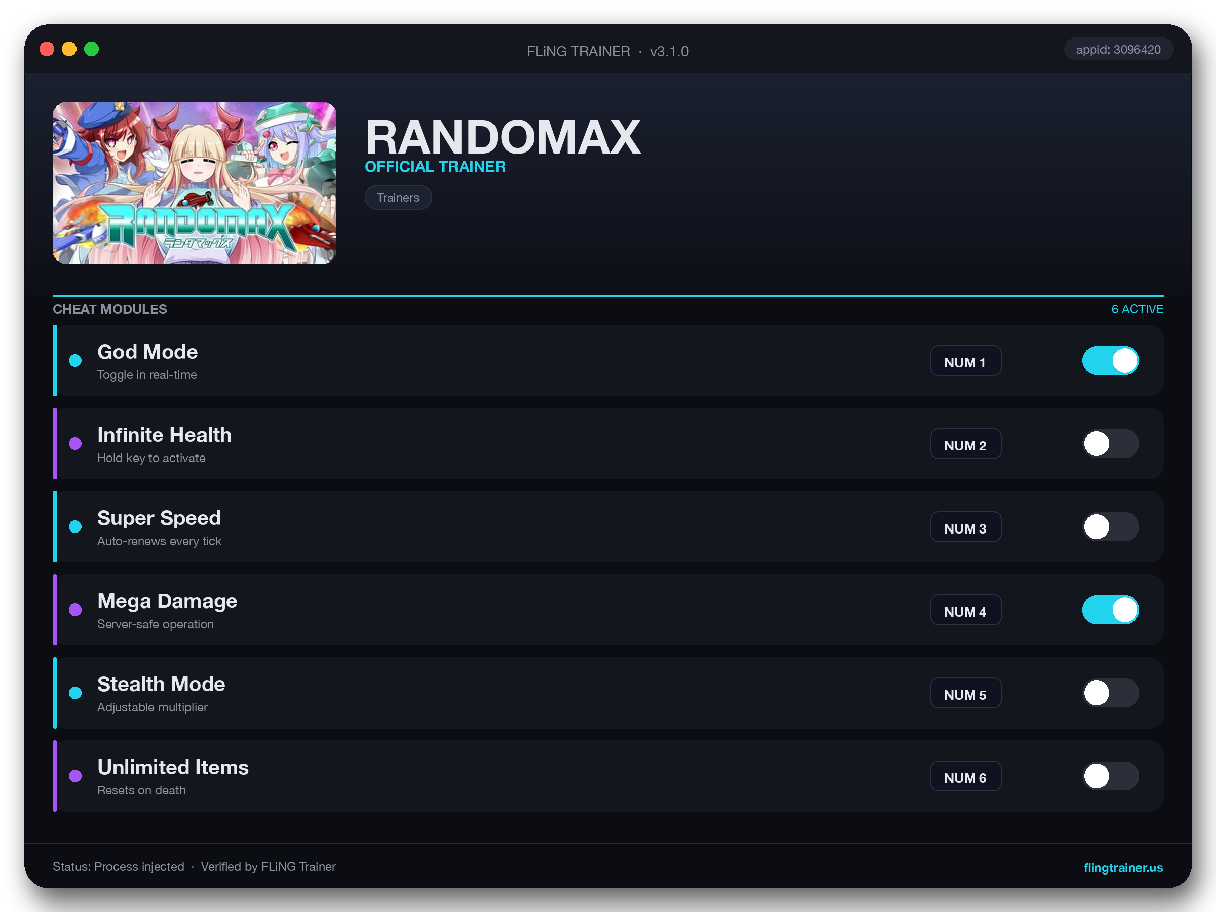 RANDOMAX Trainer interface