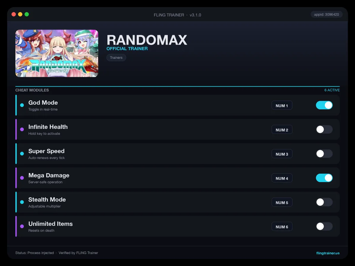 RANDOMAX Trainer interface