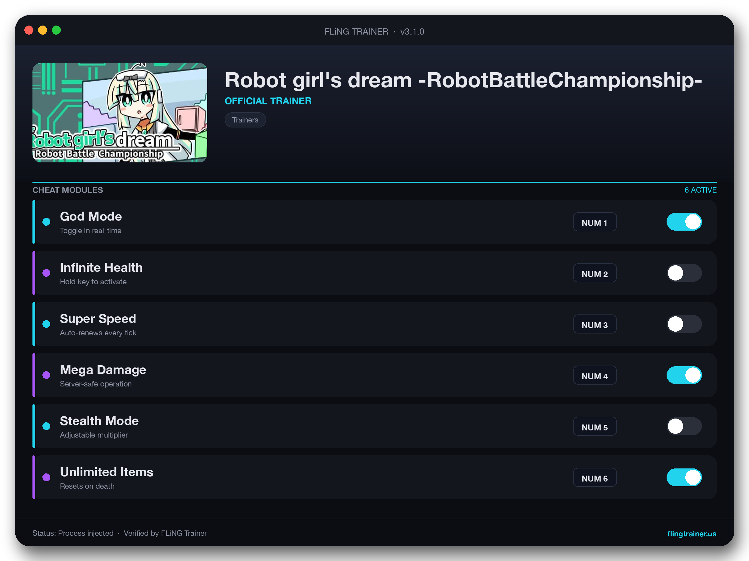 Robot girl's dream -RobotBattleChampionship- Trainer interface