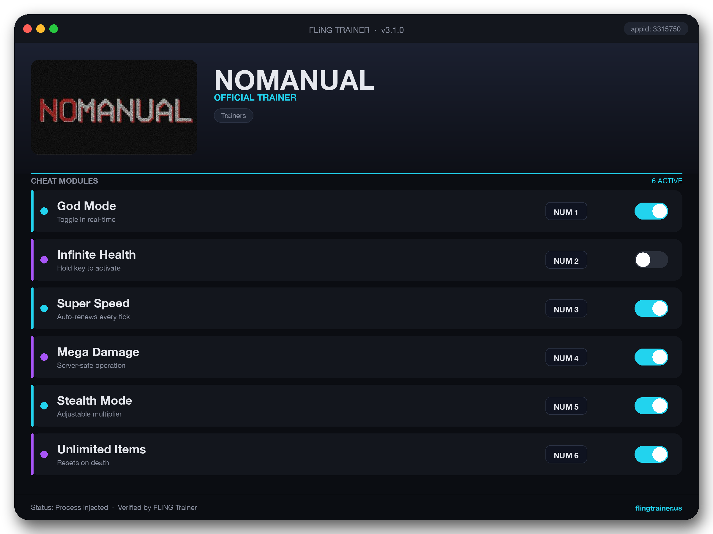 NOMANUAL Trainer interface