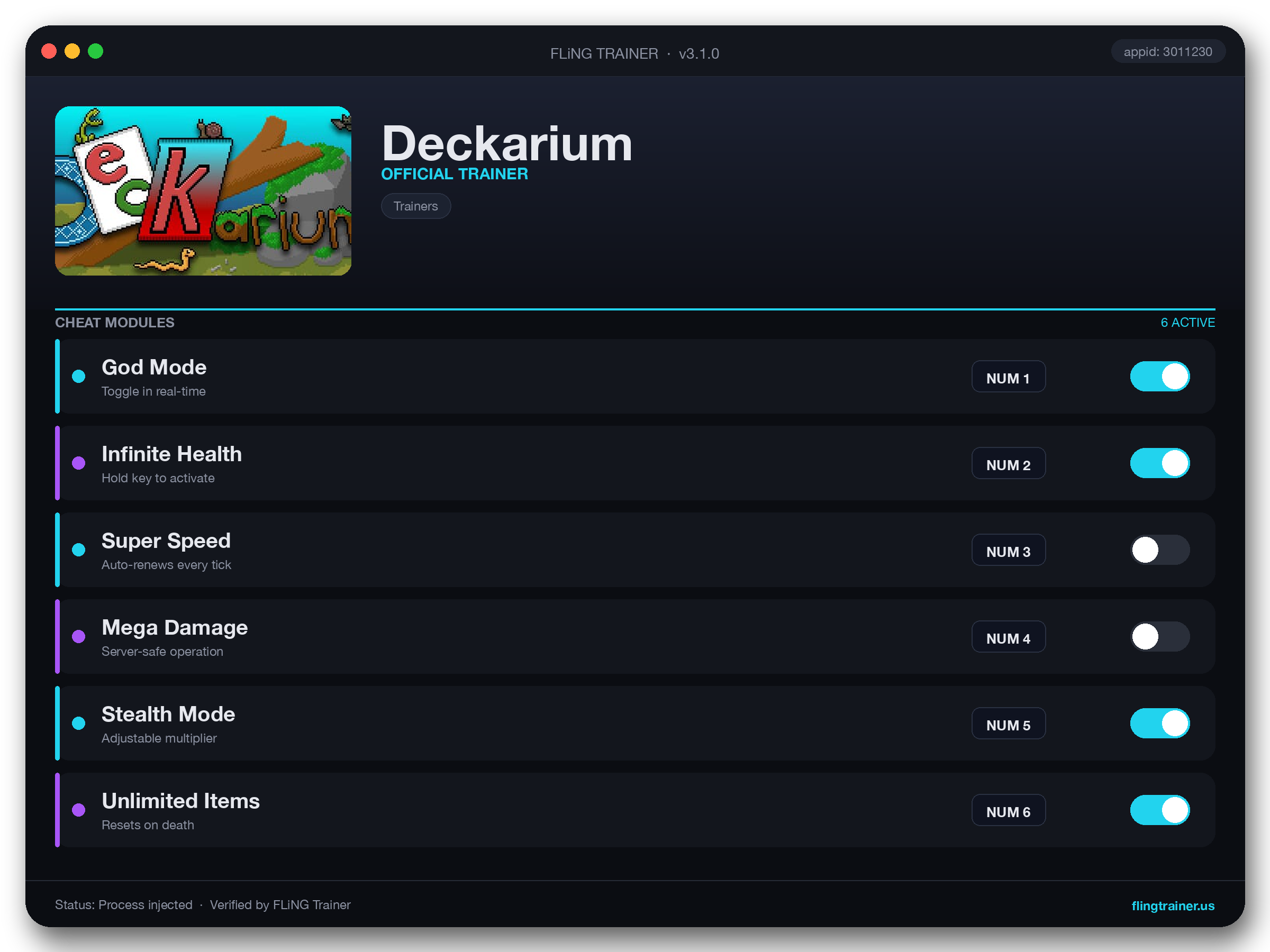 Deckarium Trainer interface
