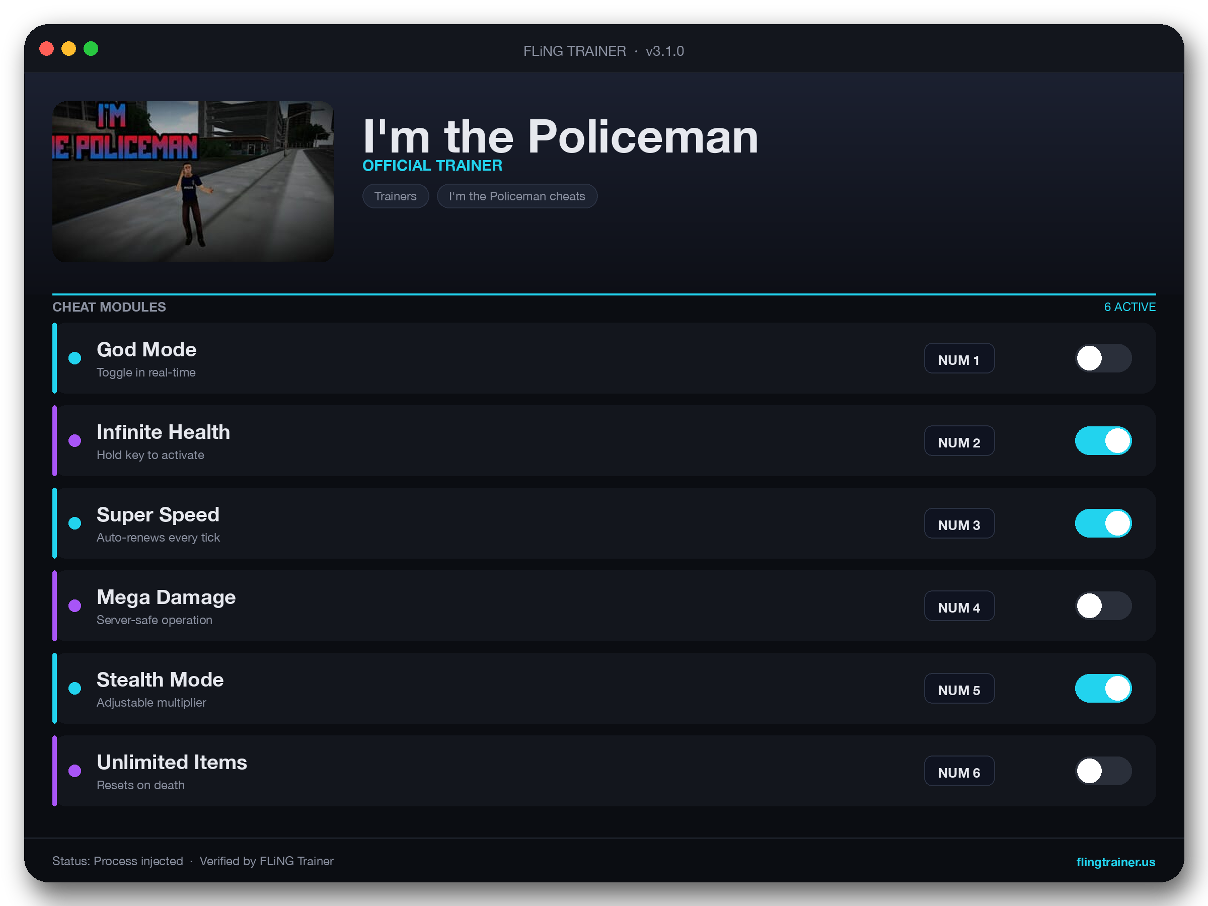I'm the Policeman Trainer interface