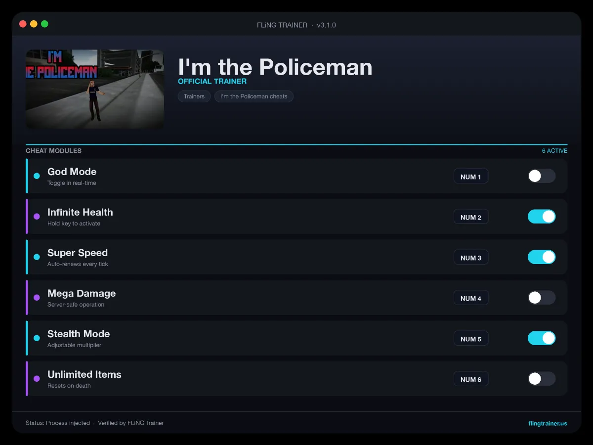 I'm the Policeman Trainer interface