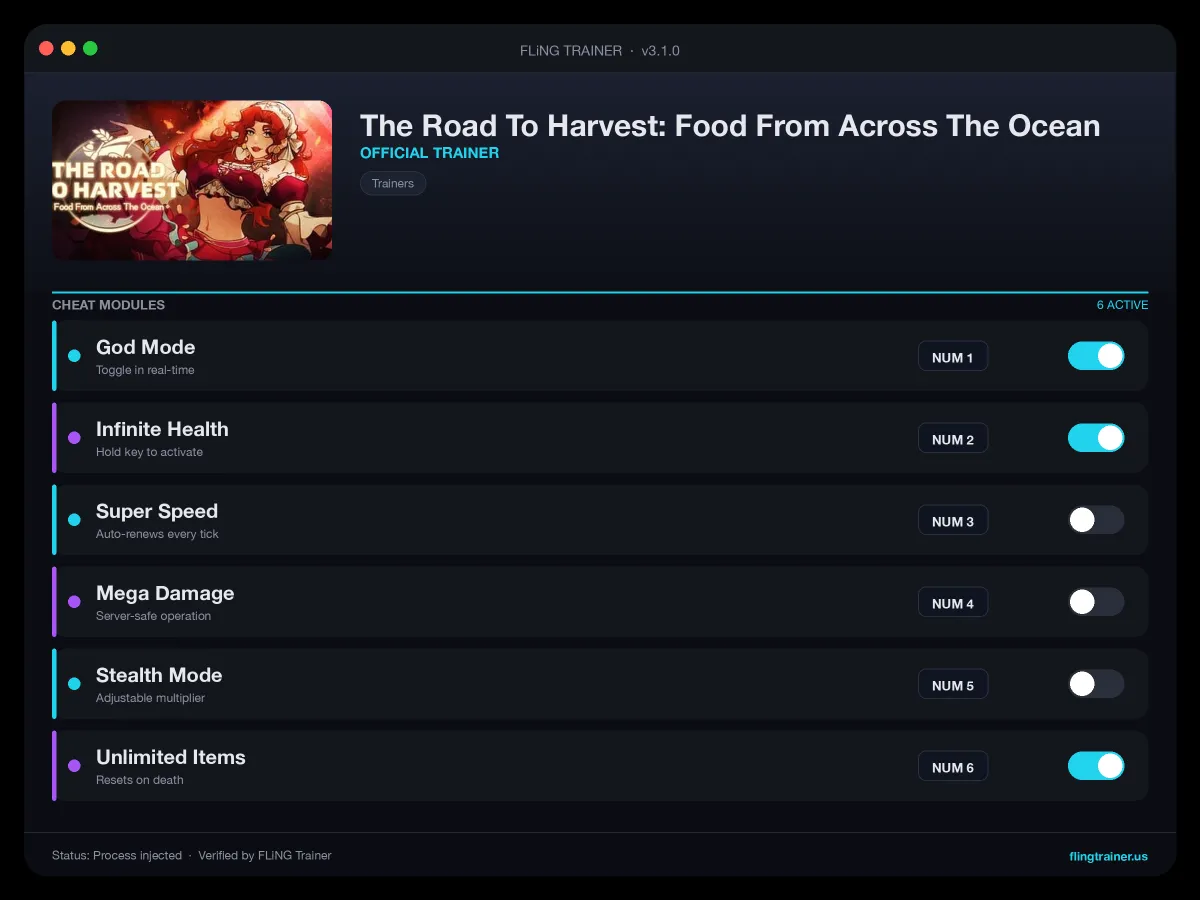 The Road To Harvest: Food From Across The Ocean Trainer interface