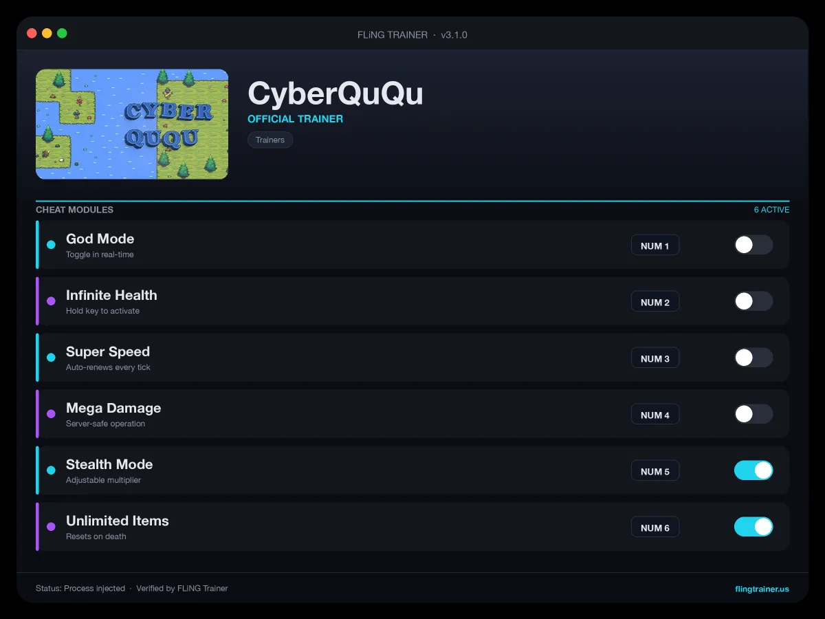 CyberQuQu Trainer interface
