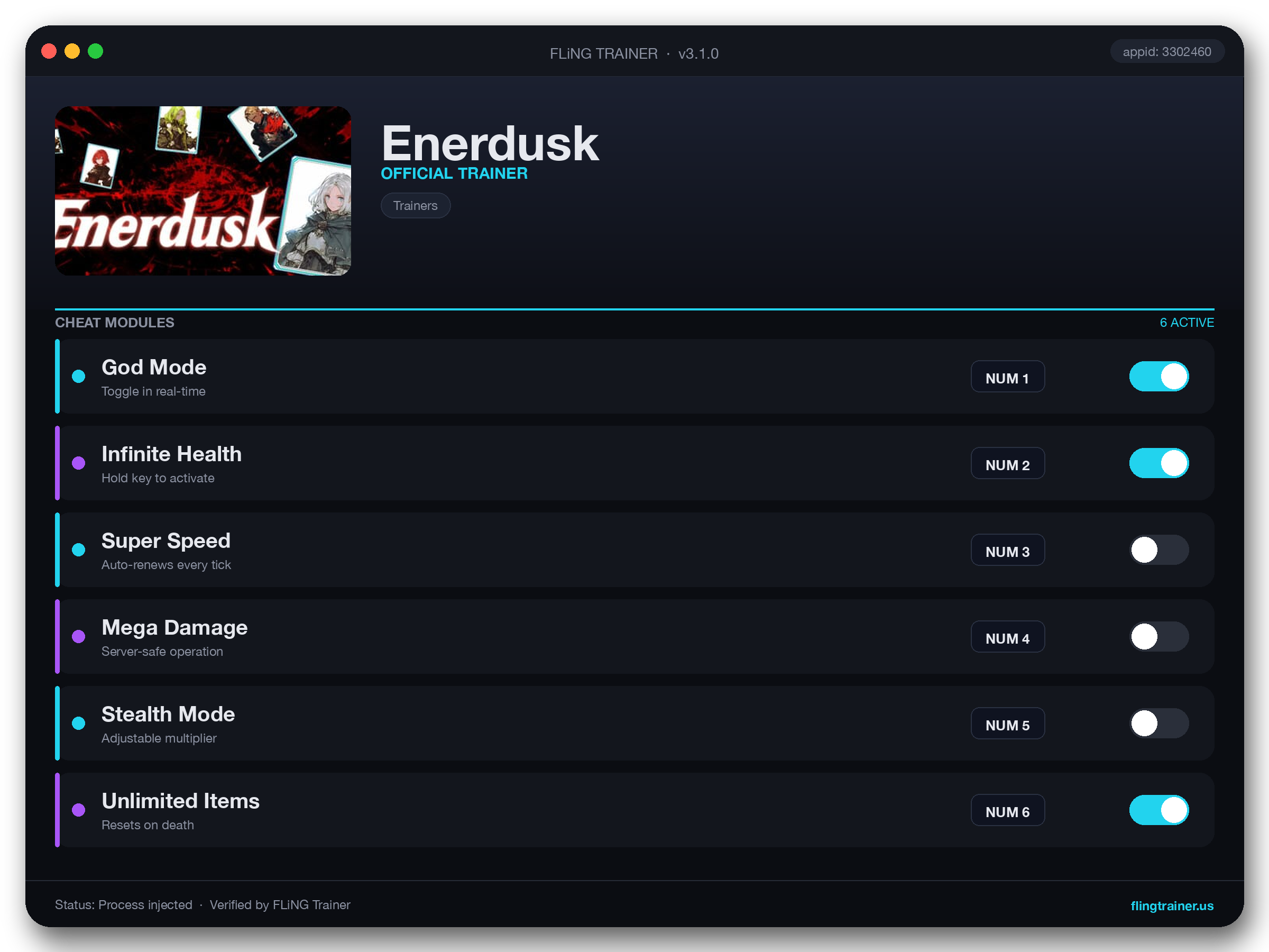 Enerdusk Trainer interface