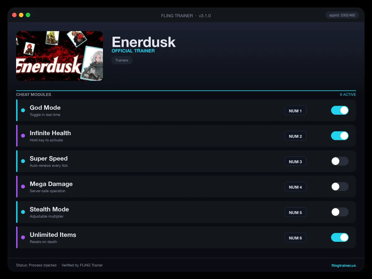 Enerdusk Trainer interface