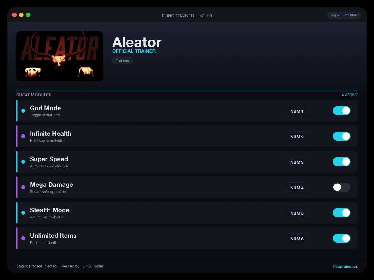 Aleator Trainer interface