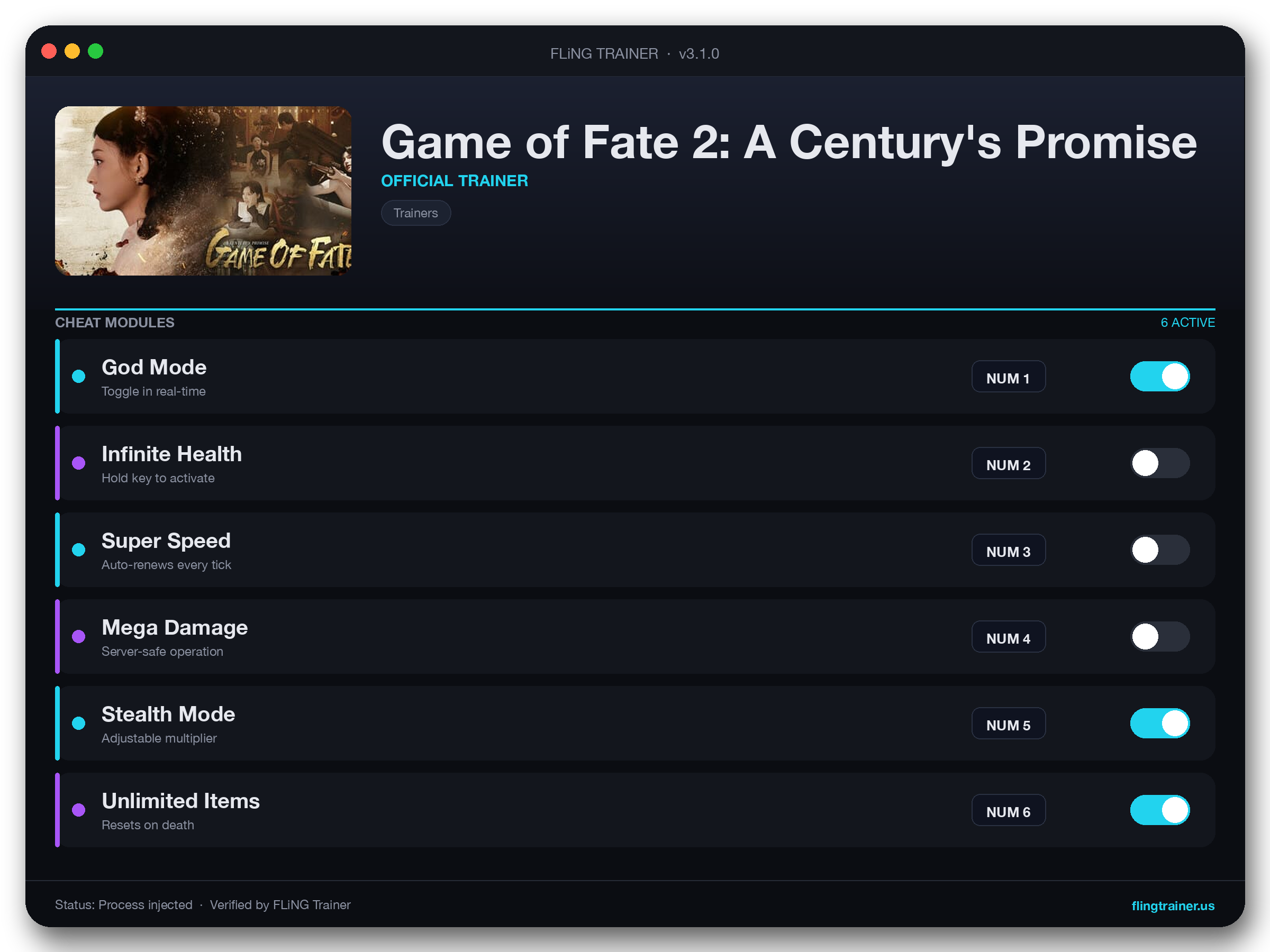 Game of Fate 2: A Century's Promise Trainer interface
