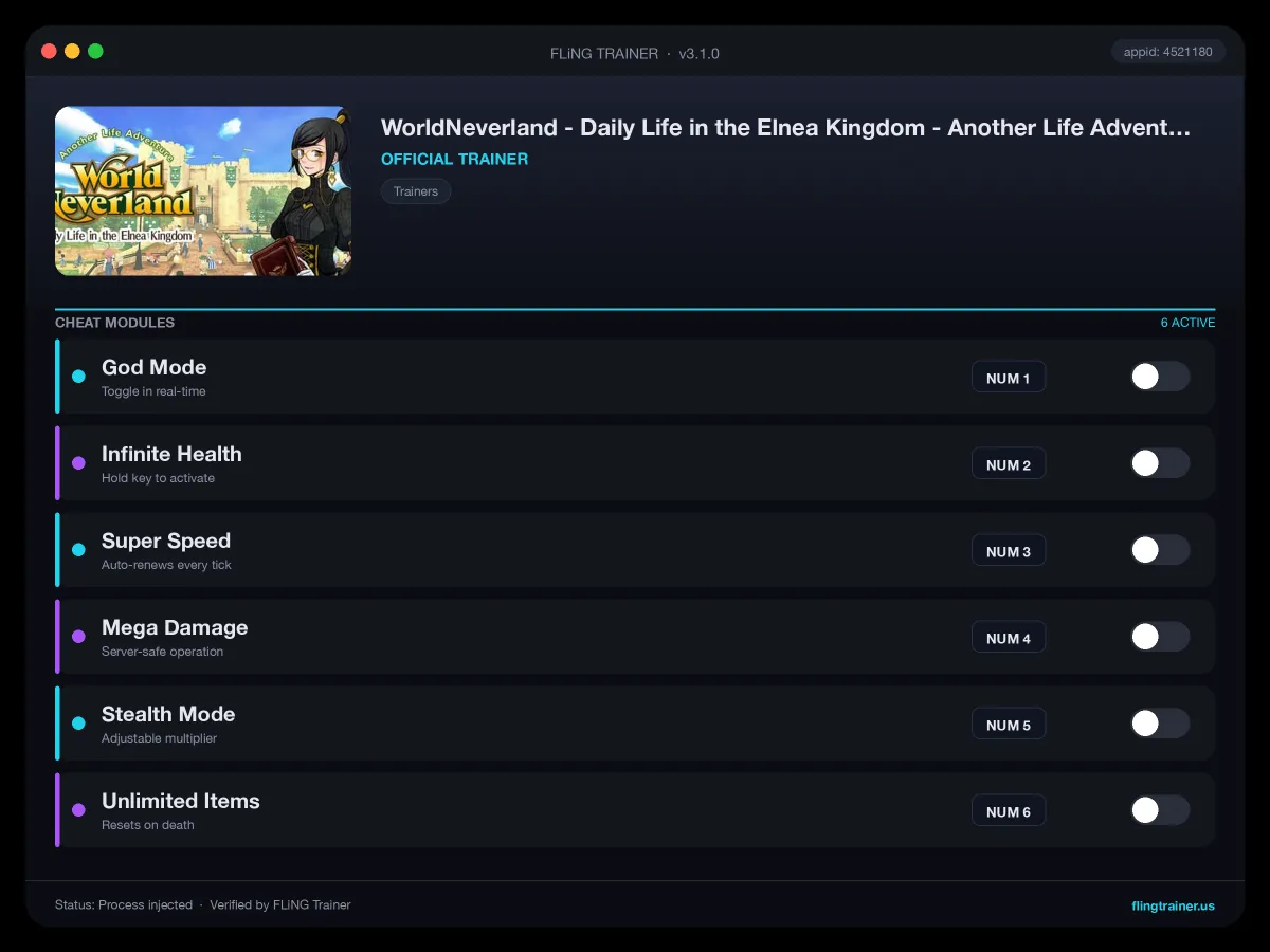 WorldNeverland - Daily Life in the Elnea Kingdom - Another Life Adventure Trainer interface