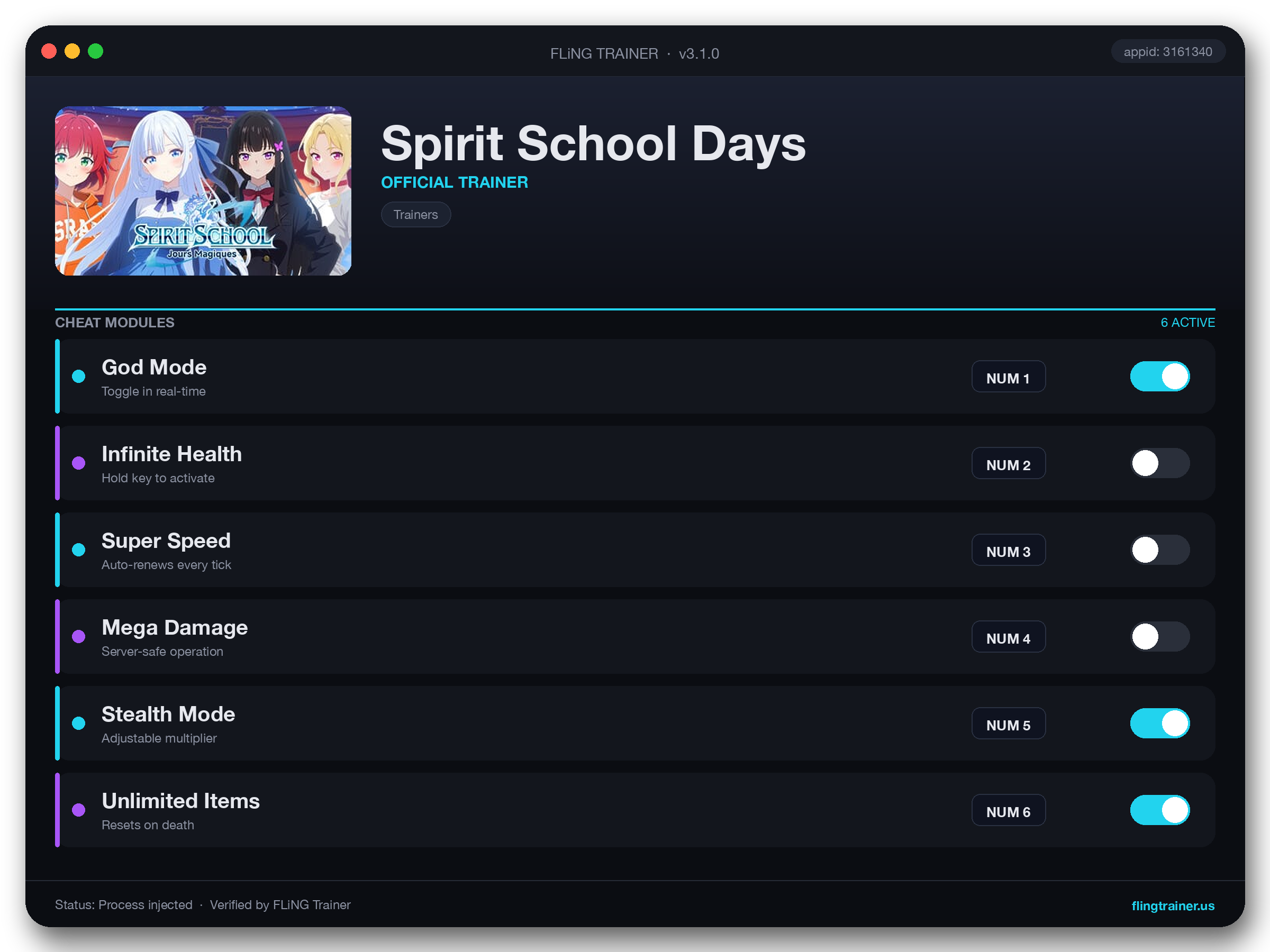 Spirit School Days Trainer interface