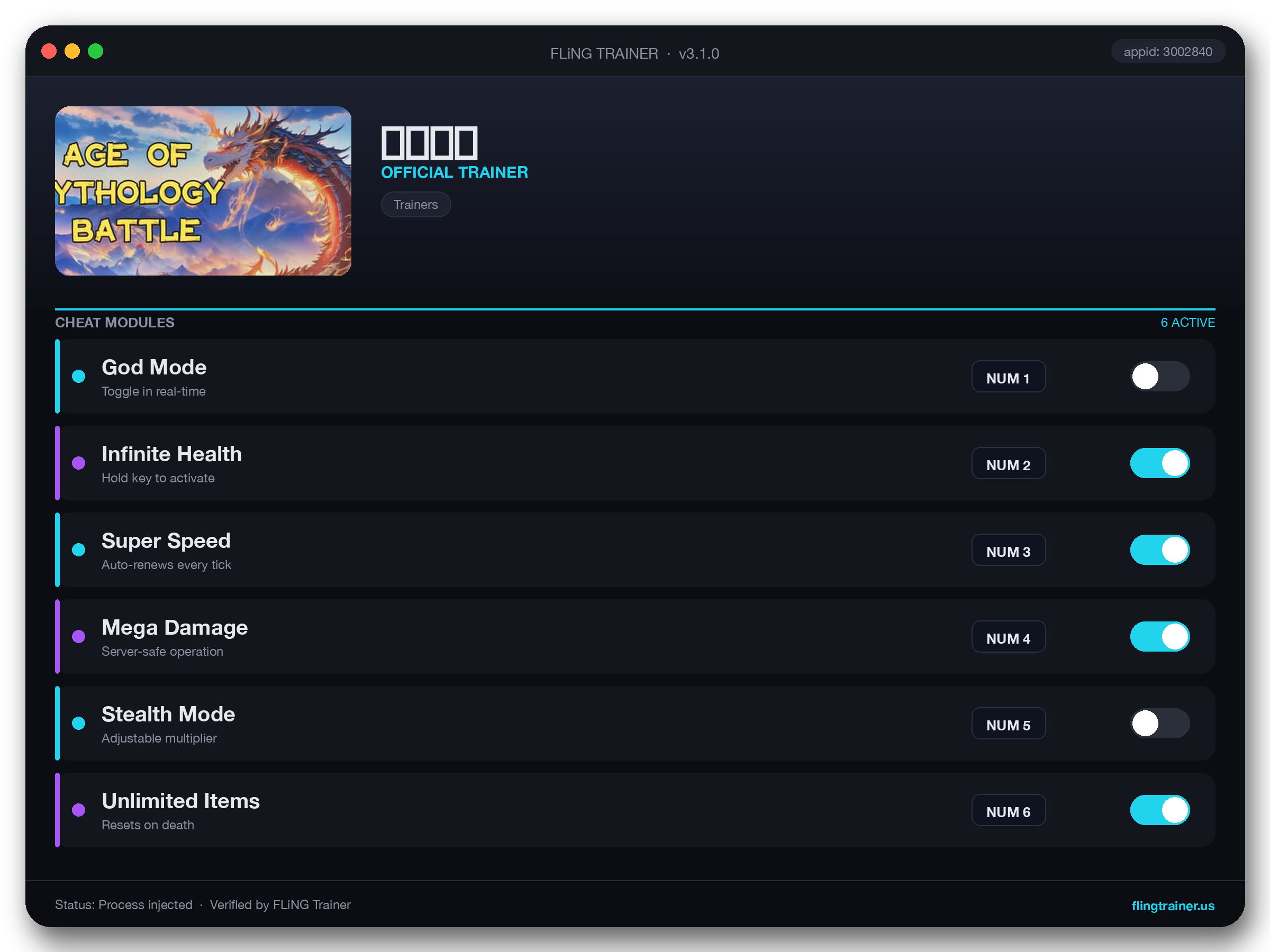 荒古战纪 Trainer interface