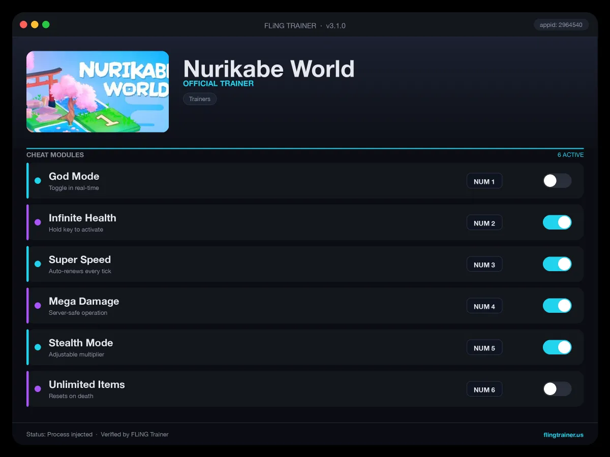Nurikabe World Trainer interface